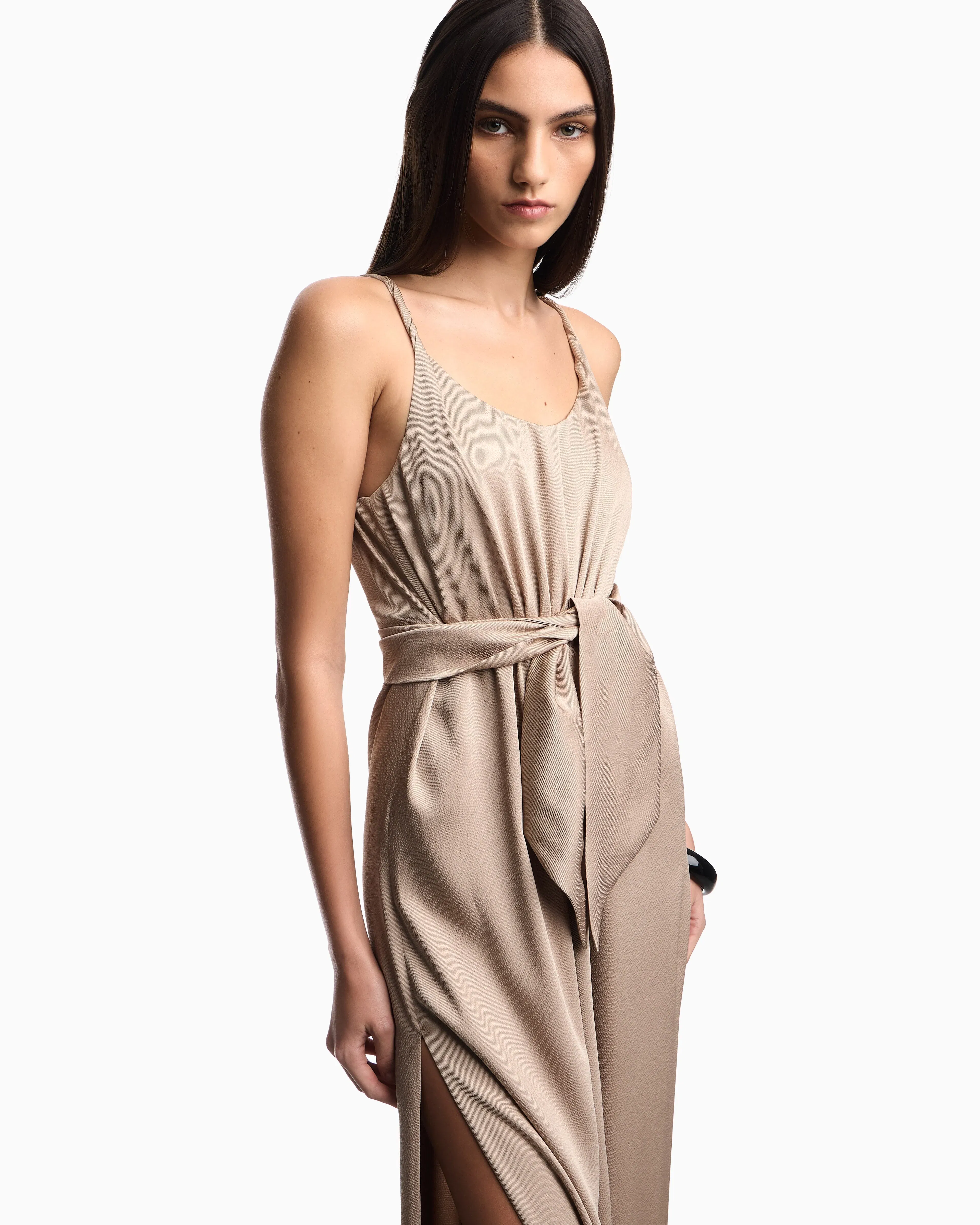 Emporio Armani Twill crêpe sash dress