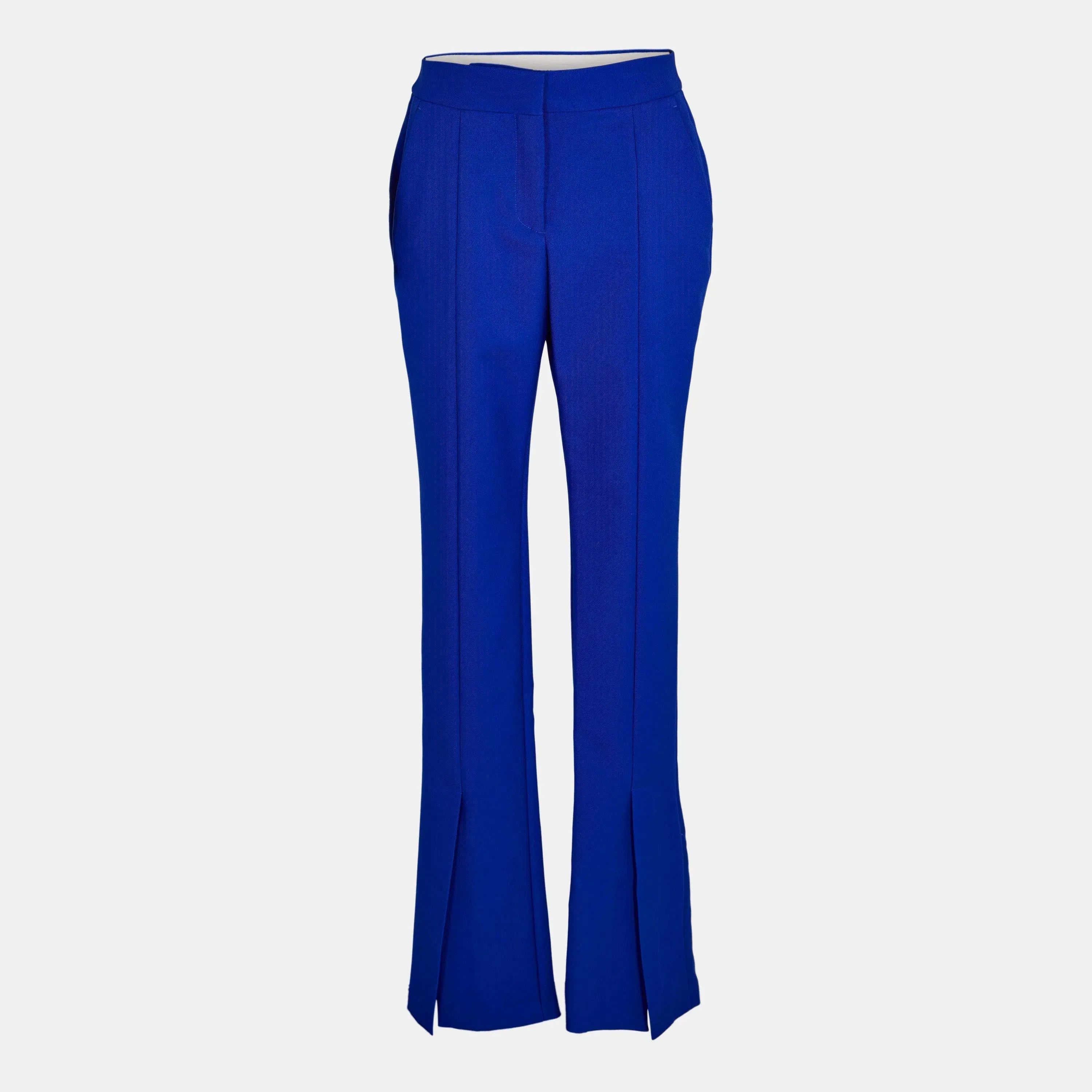 High Waisted Slim Fit Split Hem Trousers