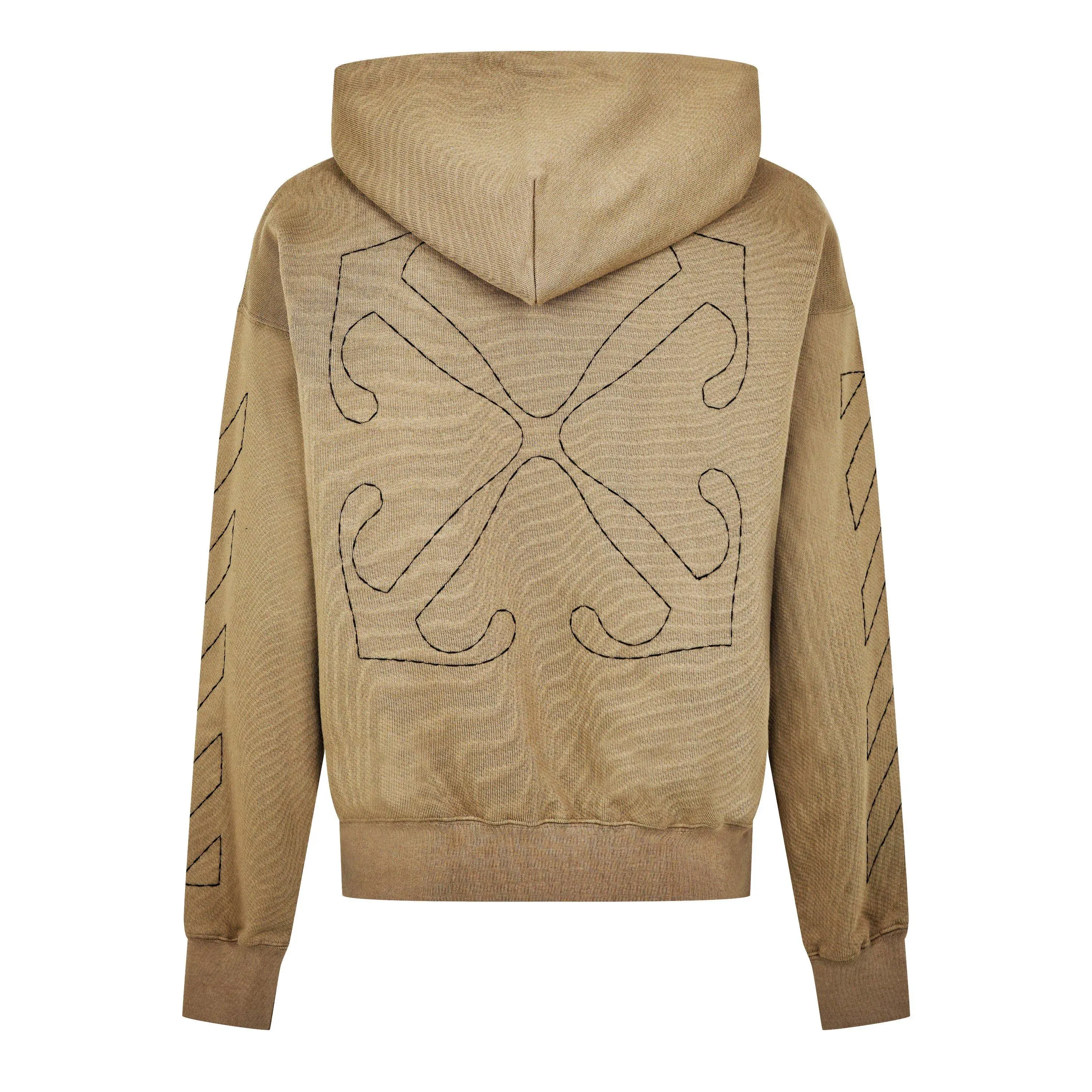 -Stitch Cotton Long Sleeve Pull Over Hoodie