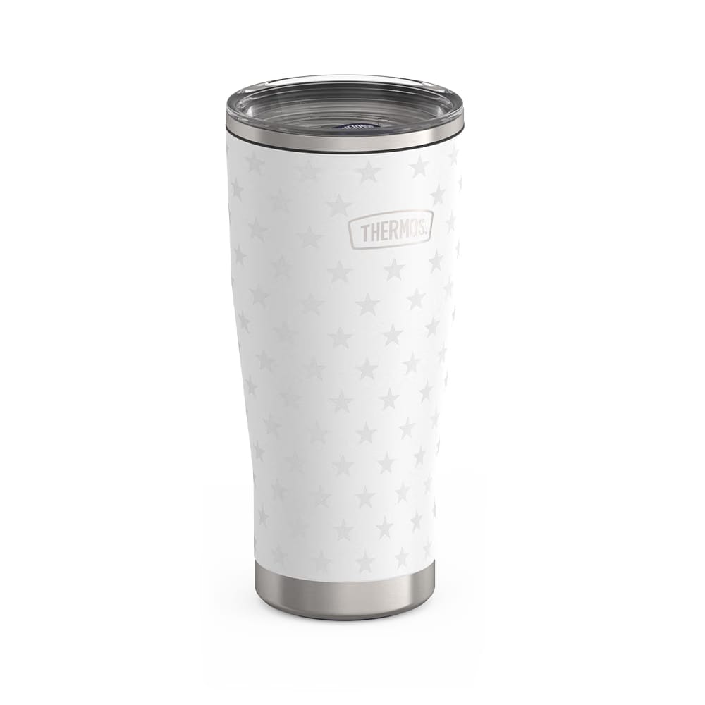 Thermos 24oz ICON TUMBLER WITH SLIDE LOCK LID White Stars