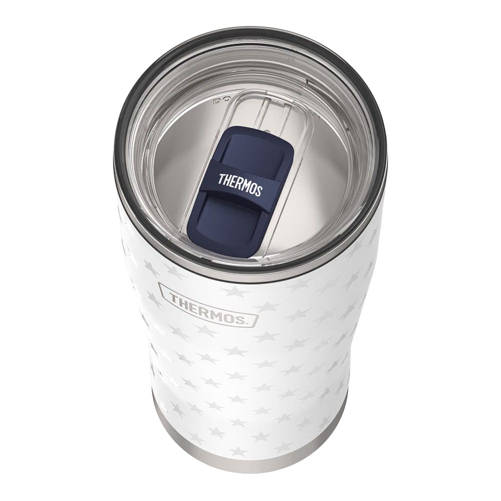 Thermos 24oz ICON TUMBLER WITH SLIDE LOCK LID White Stars