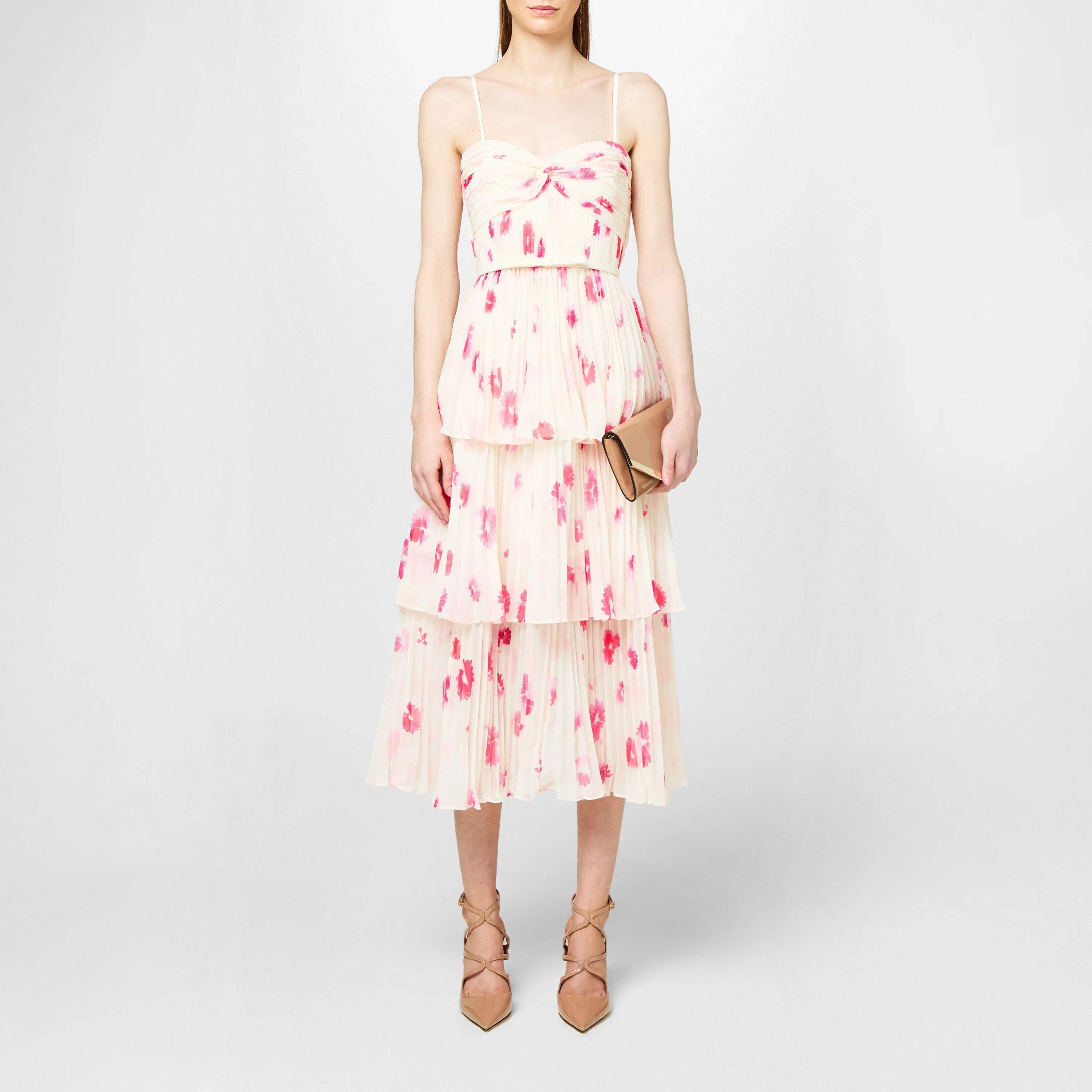 Printed Tiered Midi Dress