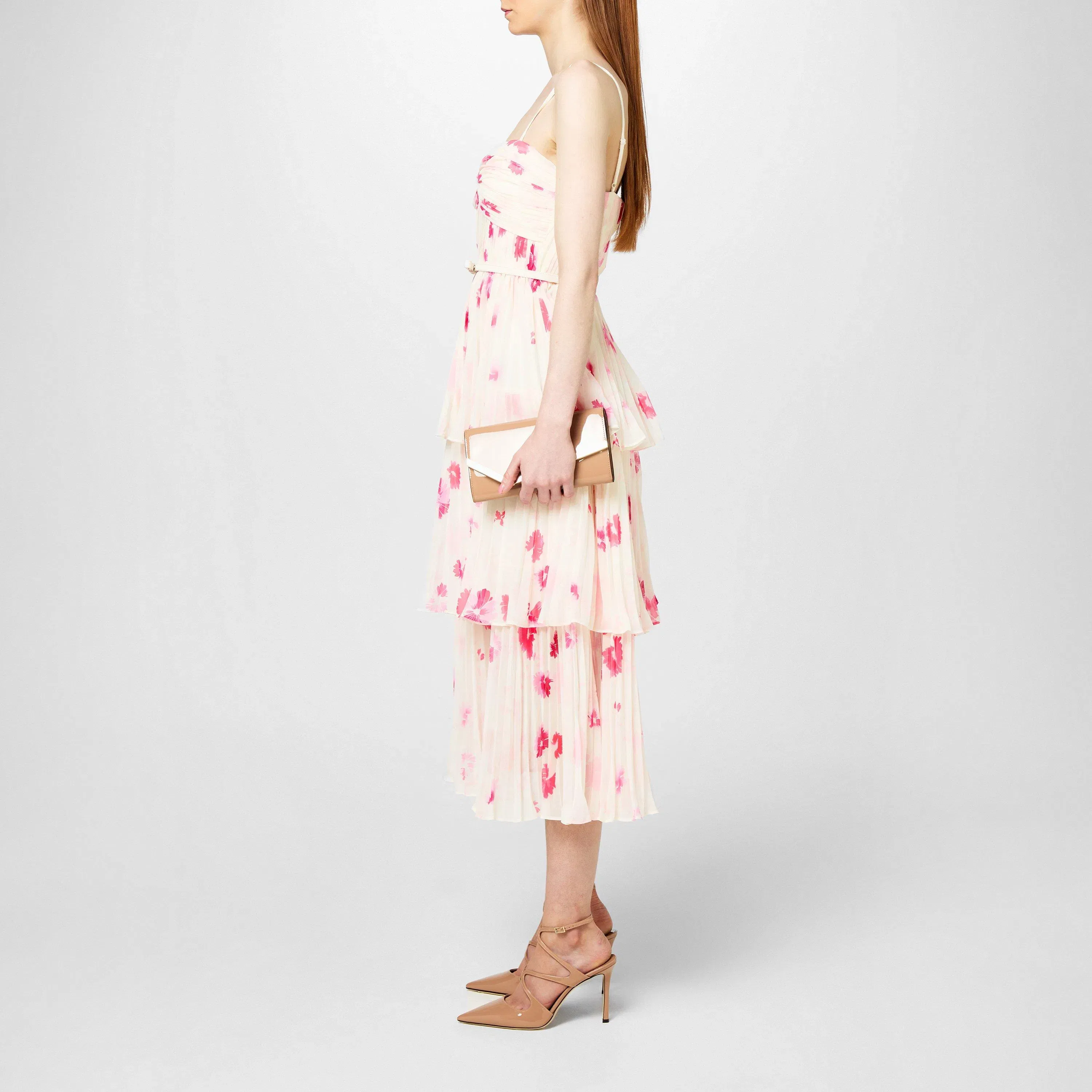 Printed Tiered Midi Dress