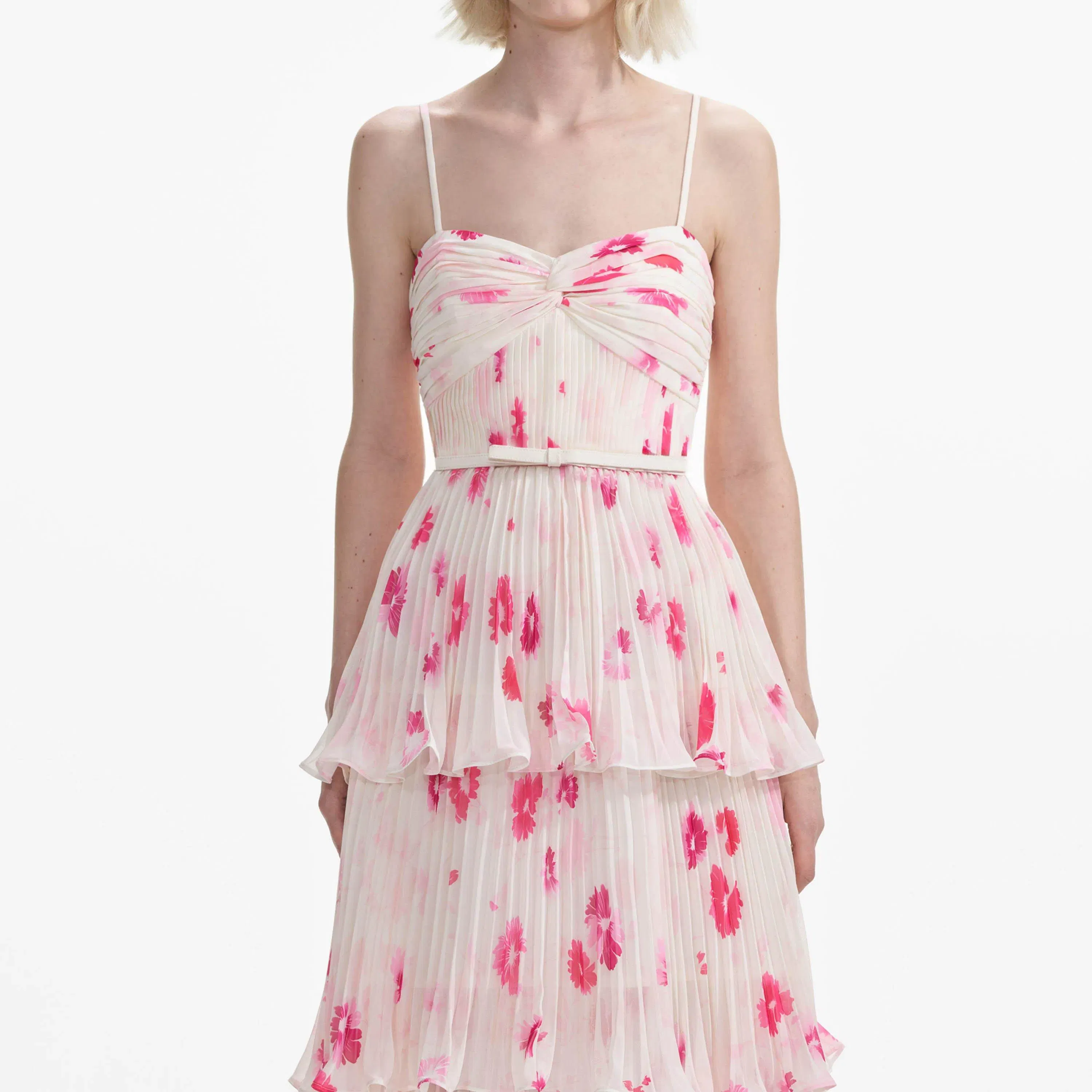 Printed Tiered Midi Dress