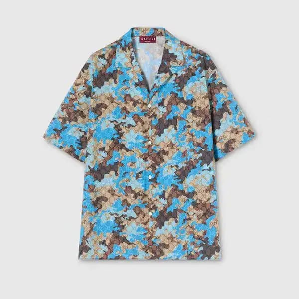 Gucci printed cotton poplin bowling shirt