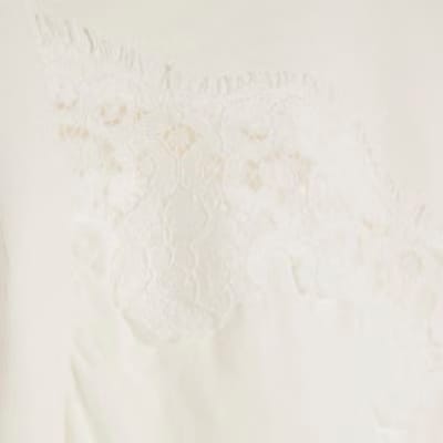 White Lace Detail T-Shirt