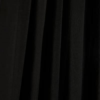 Black Mesh Bubble Hem Midi Skirt