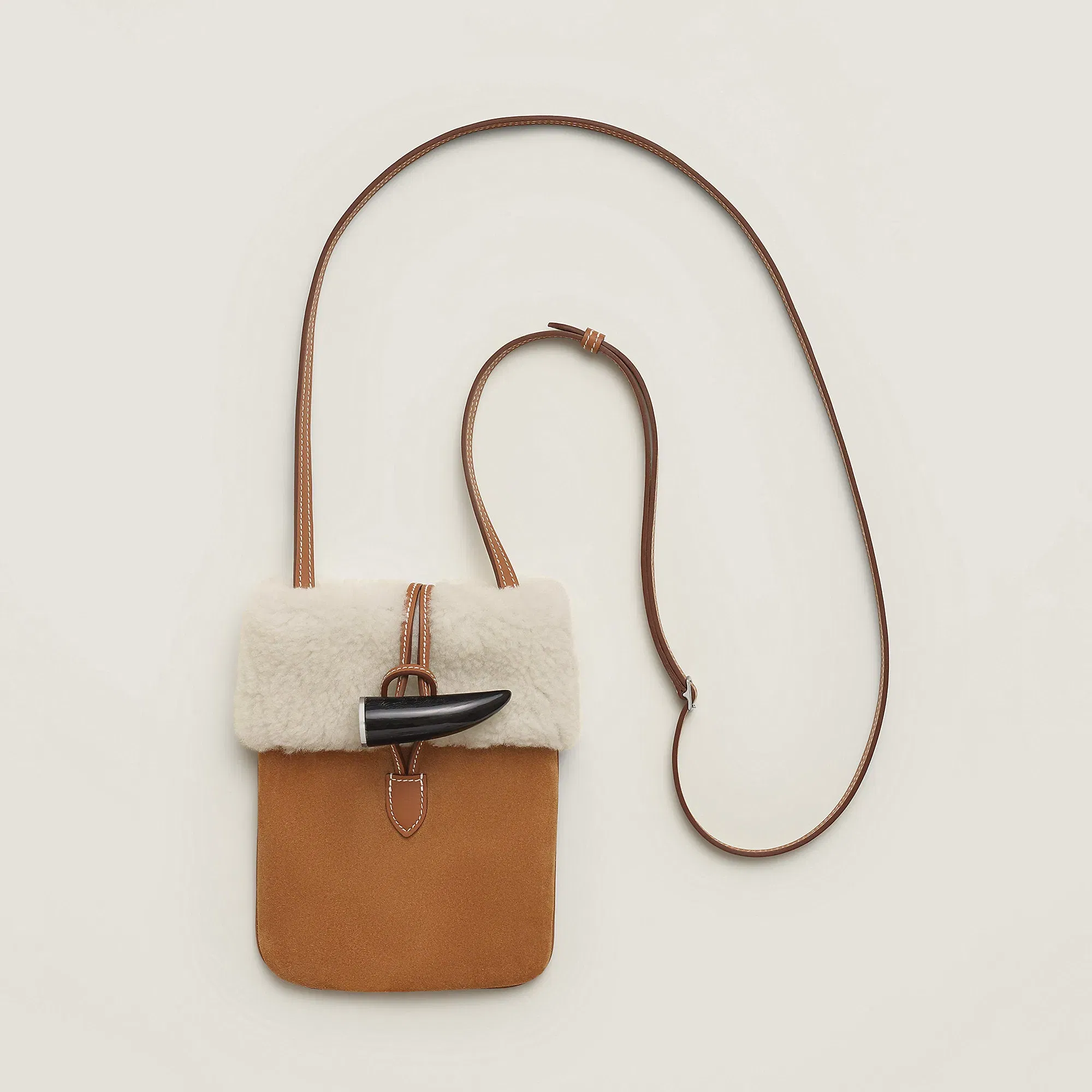 Hermes Plush Phone Case Chamois