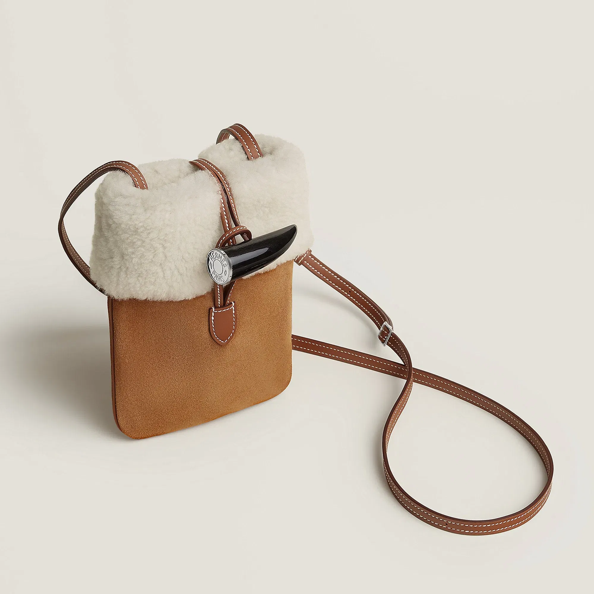 Hermes Plush Phone Case Chamois