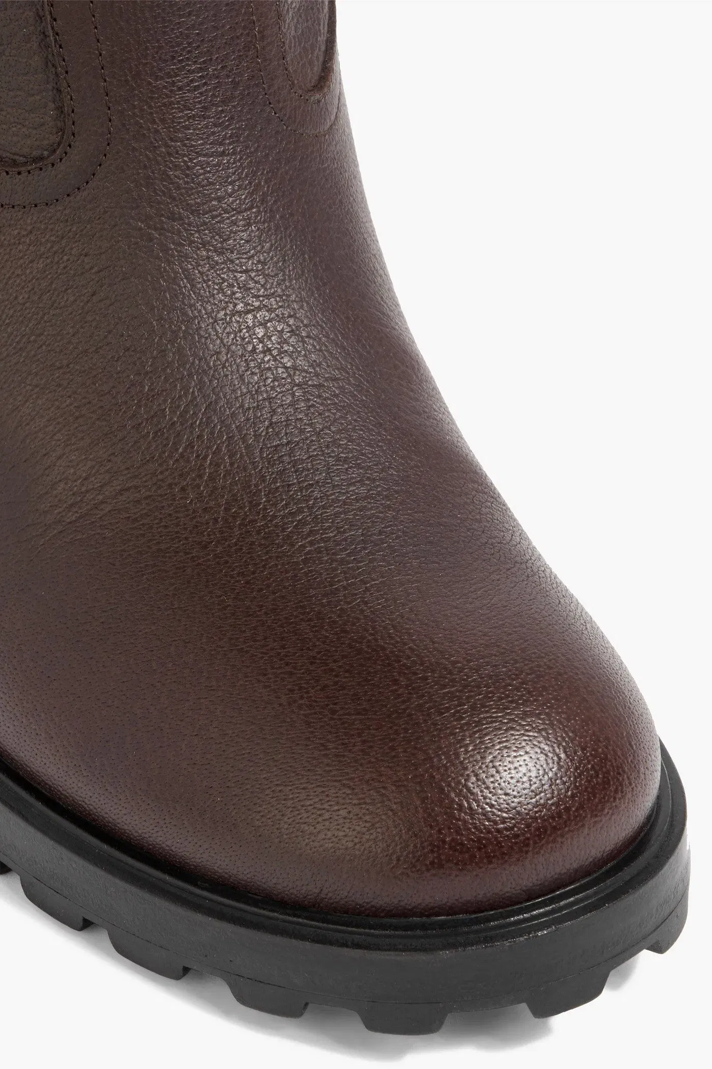 Bally Padma Pebbled-Leather And Shearling Knee Boots Chocolate Women's
