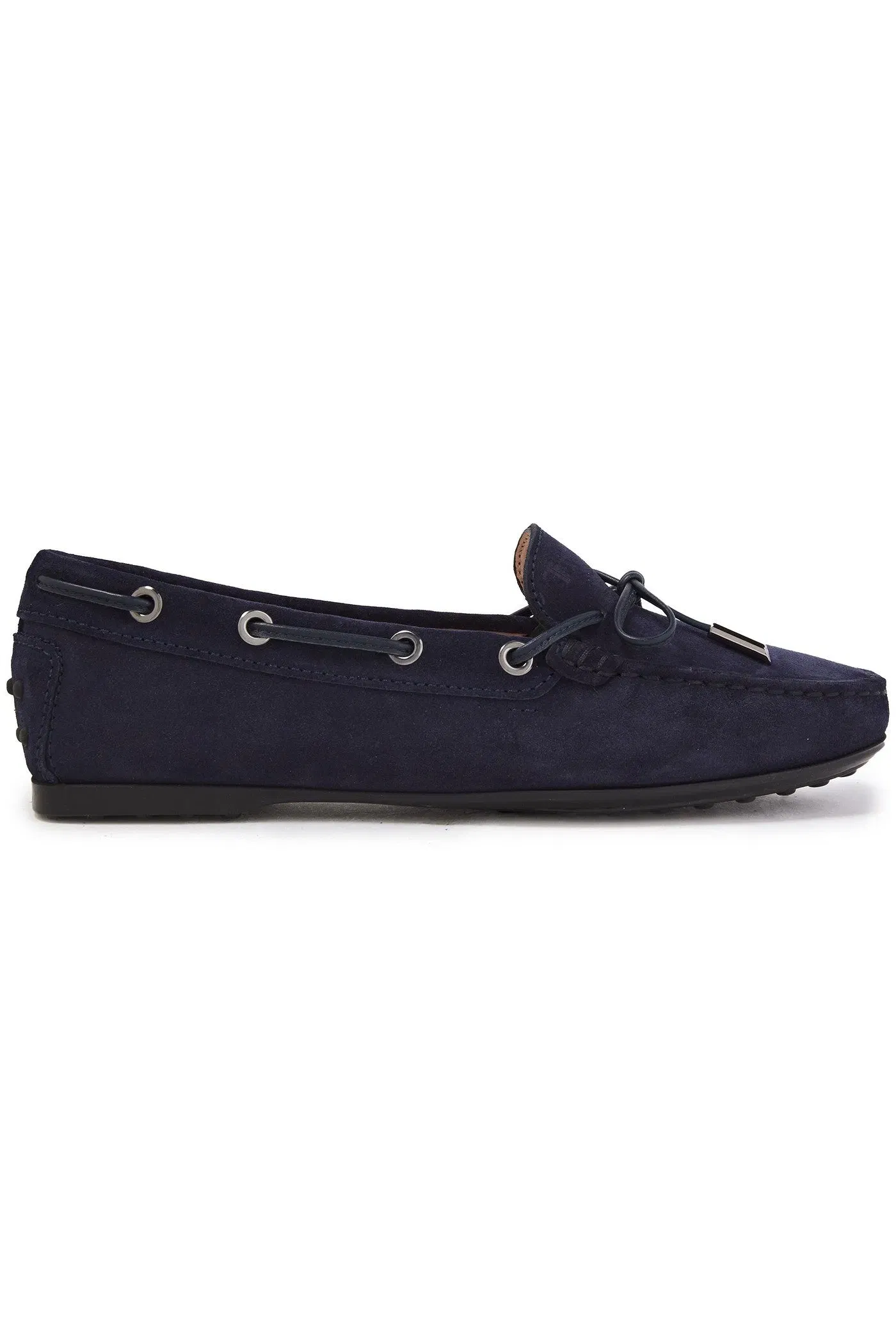 Tod's Heaven Lacetto Suede Loafers Navy Women's