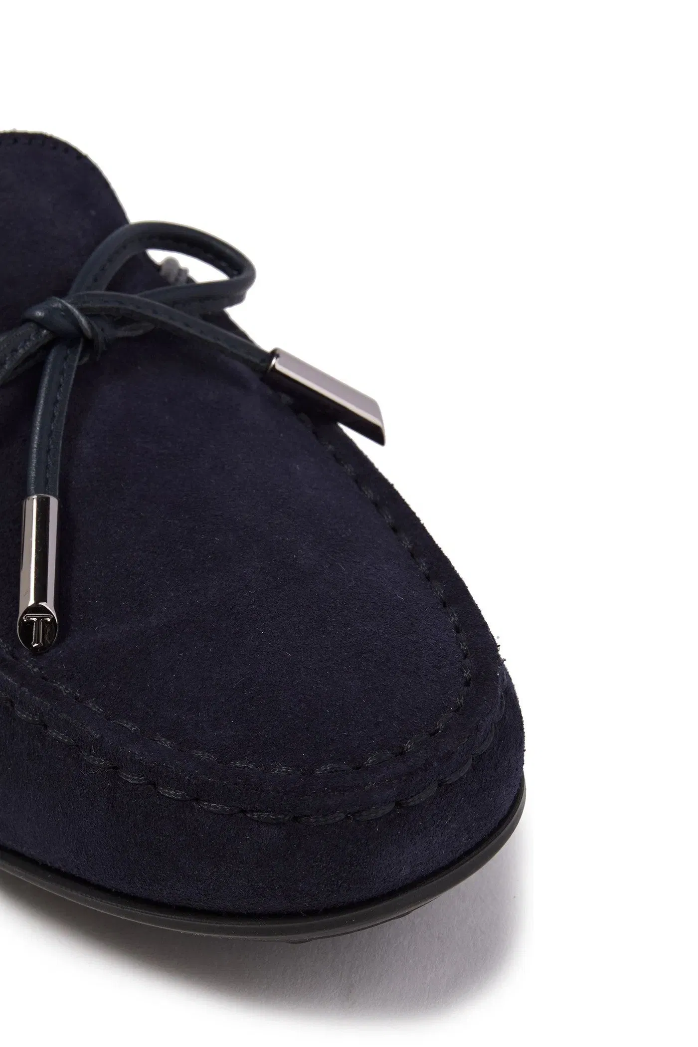 Tod's Heaven Lacetto Suede Loafers Navy Women's