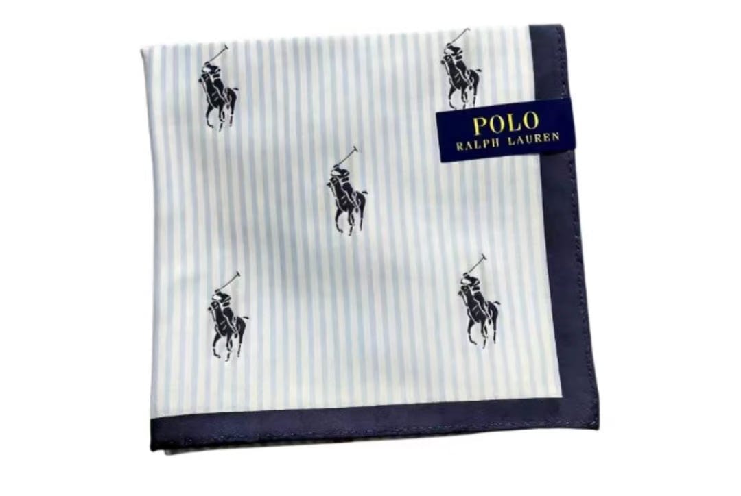 Ralph Lauren striped scarf, unisex, couple style, blue