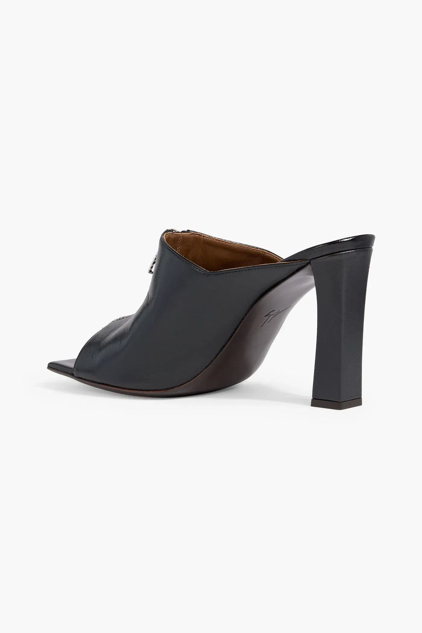 Giuseppe Zanotti Oraine 90 Zip-Detailed Leather Mules Black Women's