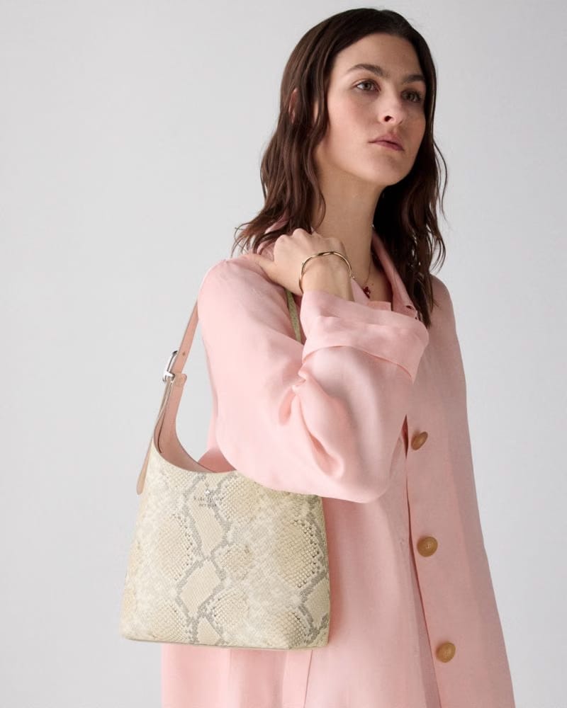 KateSpade 454 Snake Embossed Small Shoulder Bag Natural Multi