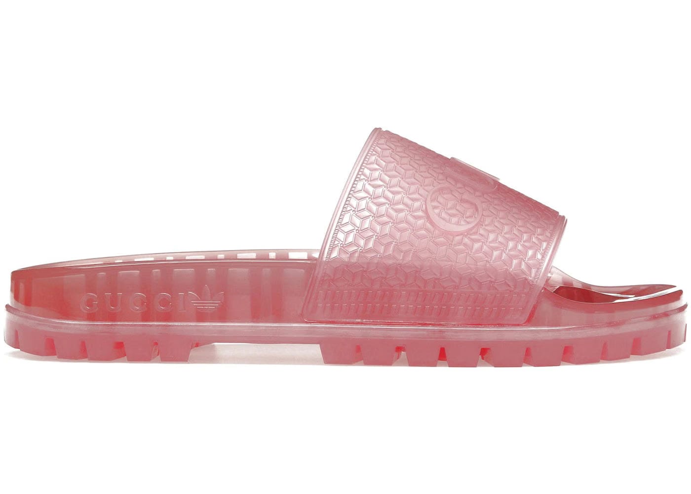 Adidas X Gucci Adilette Slide Transparent Pink Womens