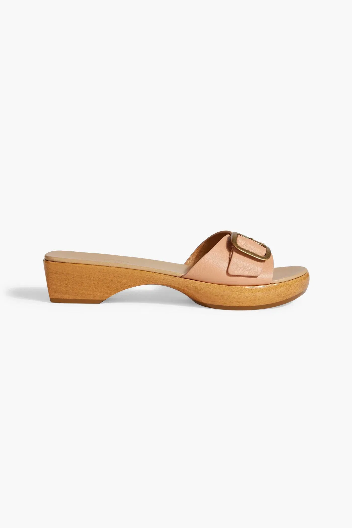 Tod's Buckled Leather Slides Neutral Women's
