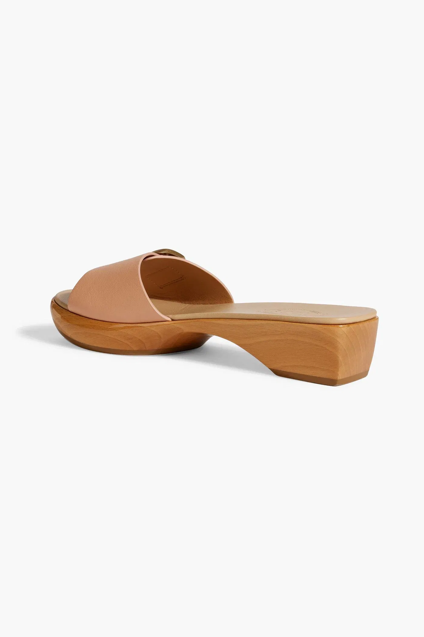 Tod's Buckled Leather Slides Neutral Women's