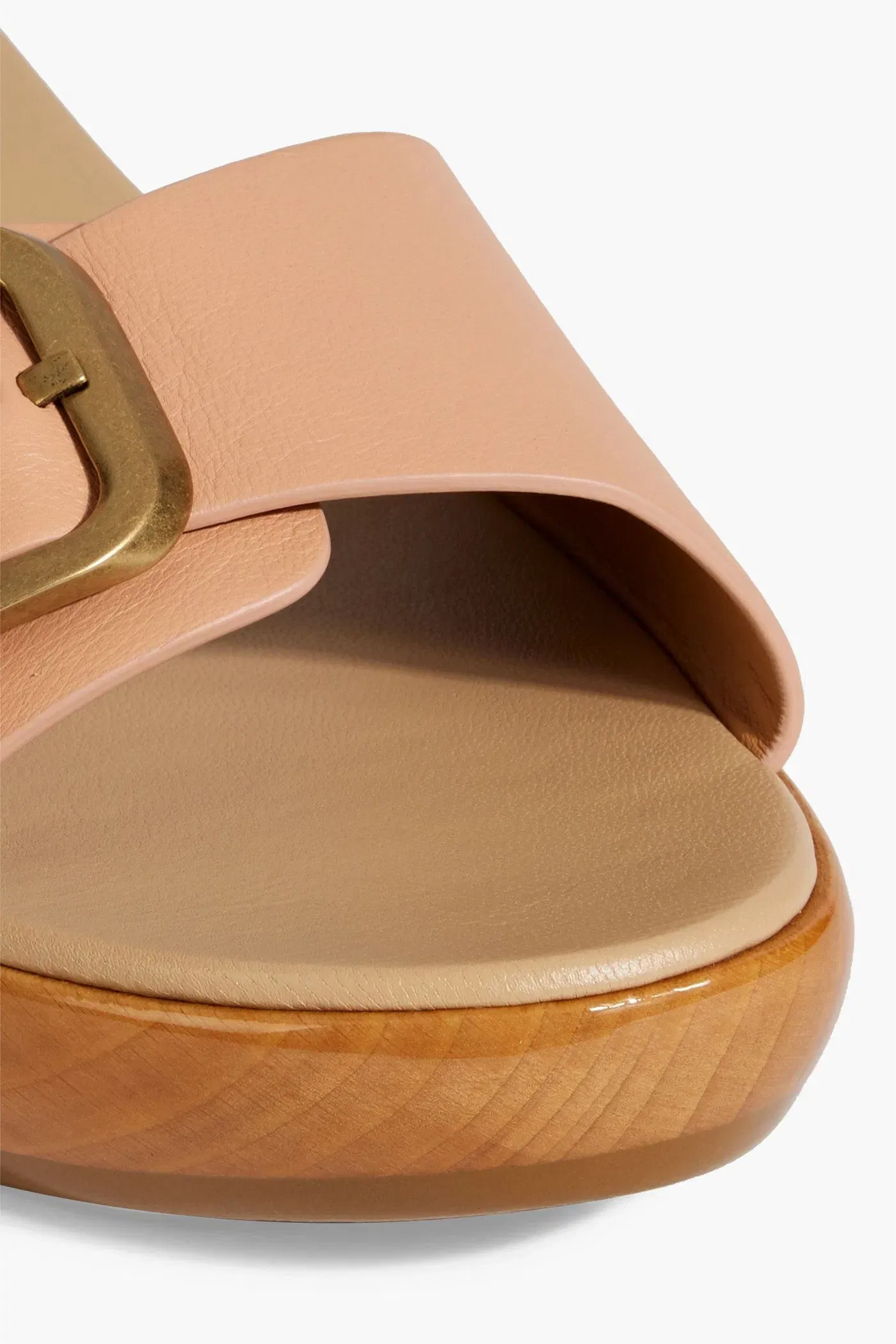 Tod's Buckled Leather Slides Neutral Women's