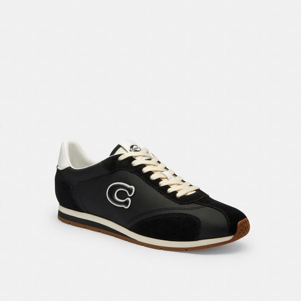 Men's Coach Flat Sneaker Black Optic White