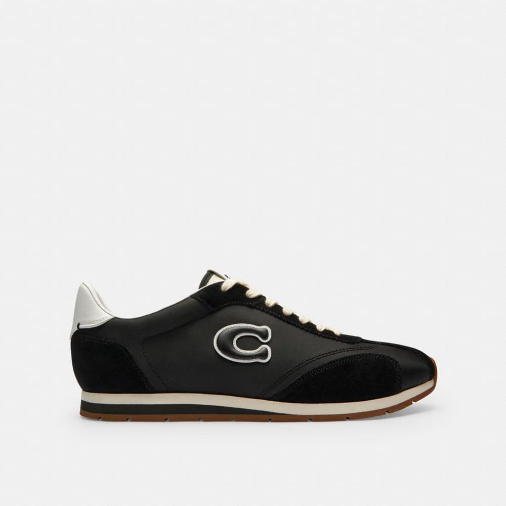 Men's Coach Flat Sneaker Black Optic White