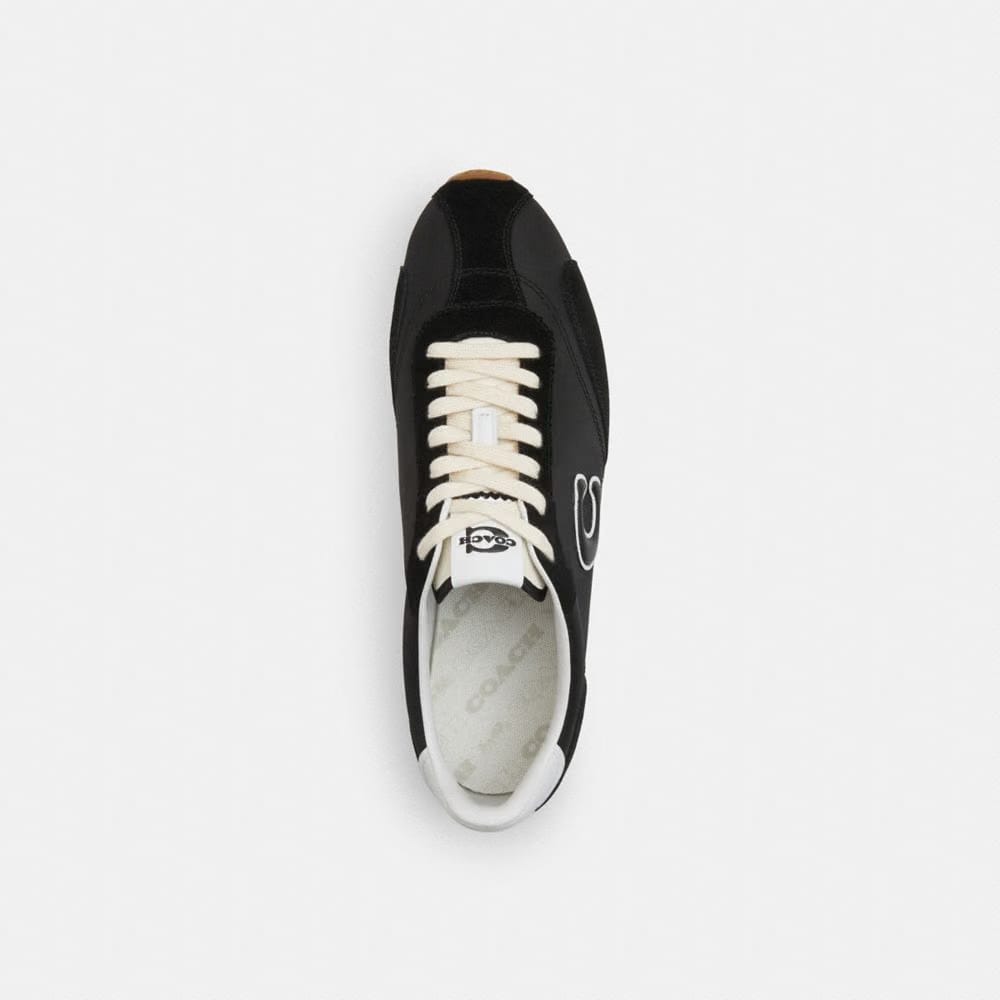 Men's Coach Flat Sneaker Black Optic White