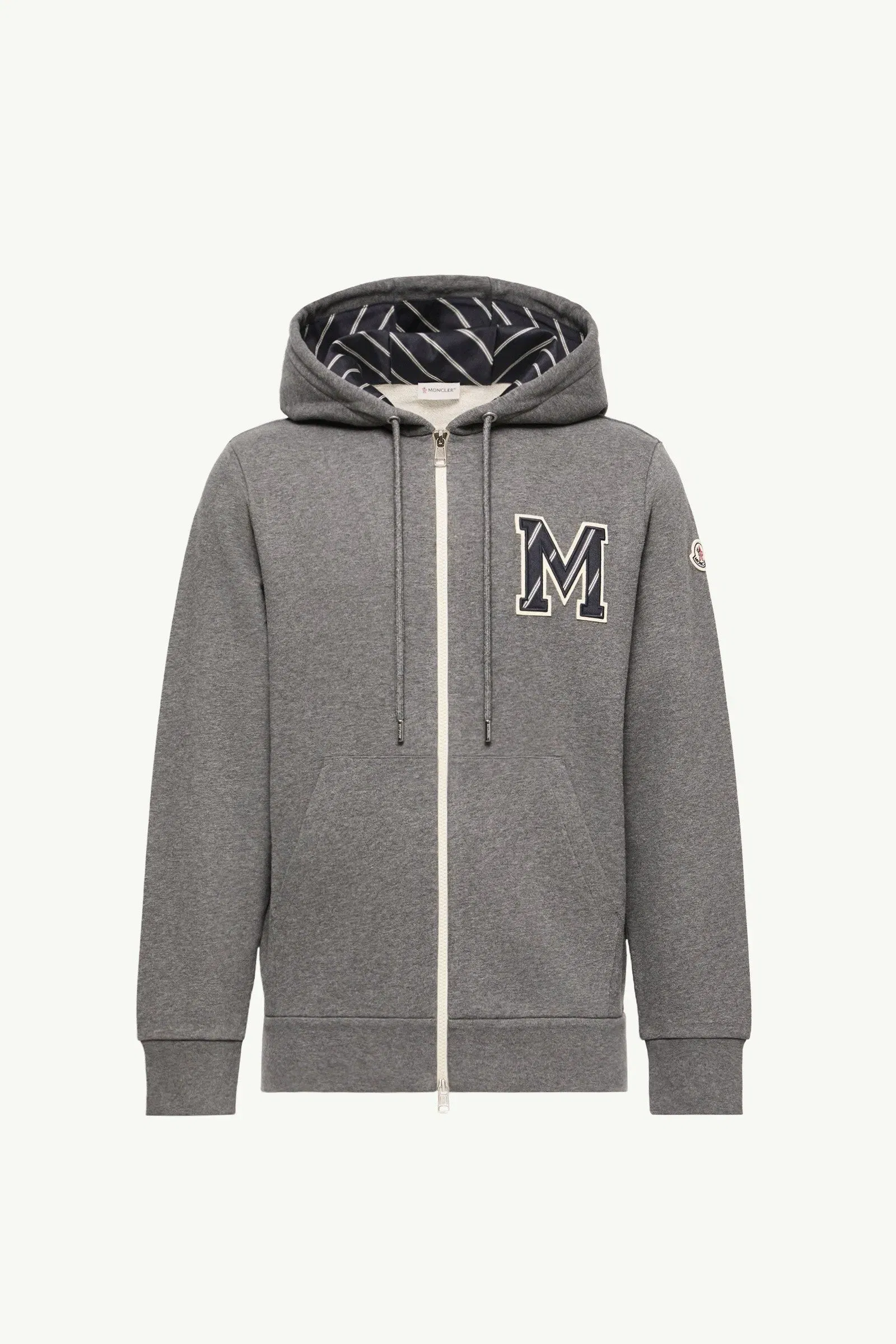 Moncler Monogram Cotton Zip-Up Hoodie Dark Grey Dark Grey
