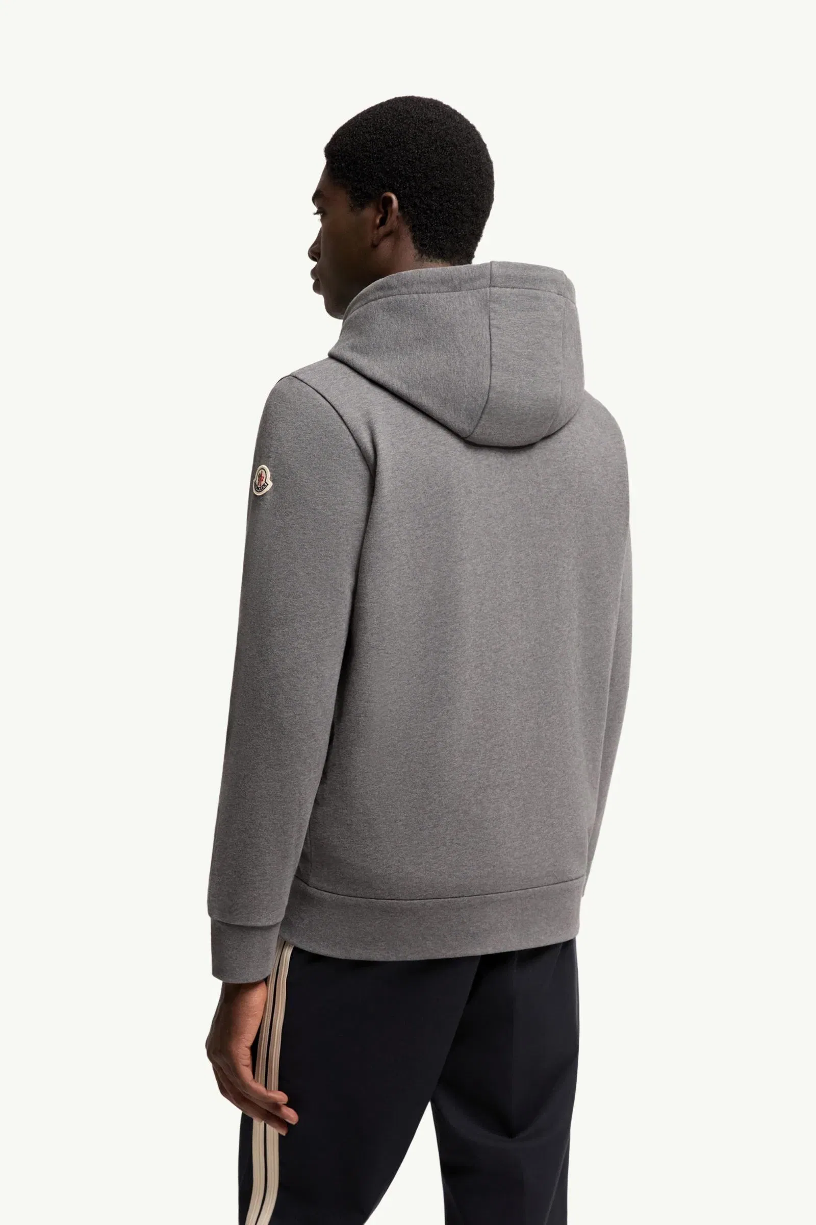 Moncler Monogram Cotton Zip-Up Hoodie Dark Grey Dark Grey