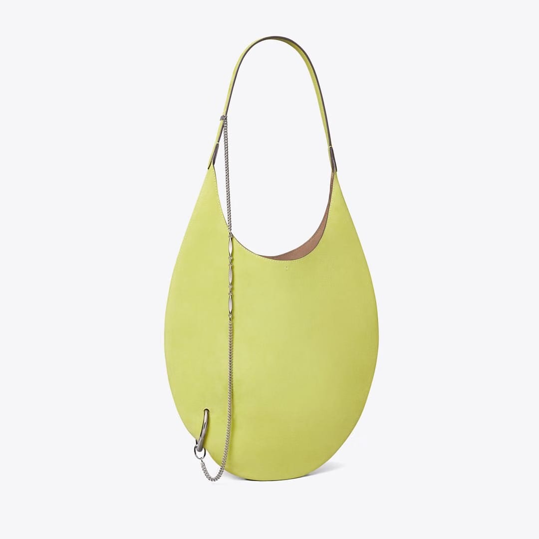 Tory Burch Pierced Soft Suede Bag Citrus Green