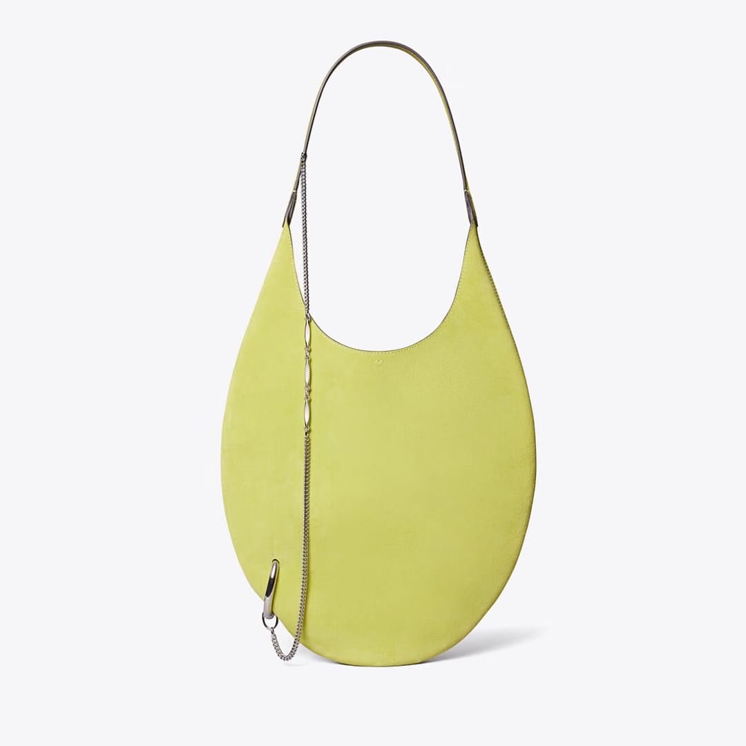 Tory Burch Pierced Soft Suede Bag Citrus Green