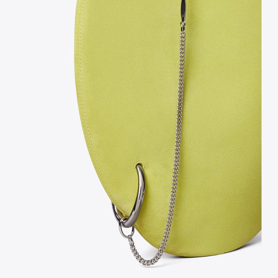 Tory Burch Pierced Soft Suede Bag Citrus Green