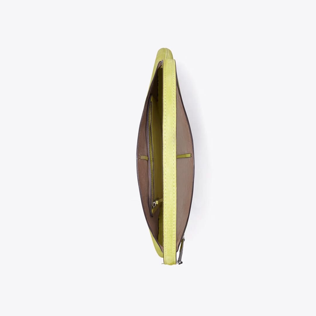Tory Burch Pierced Soft Suede Bag Citrus Green