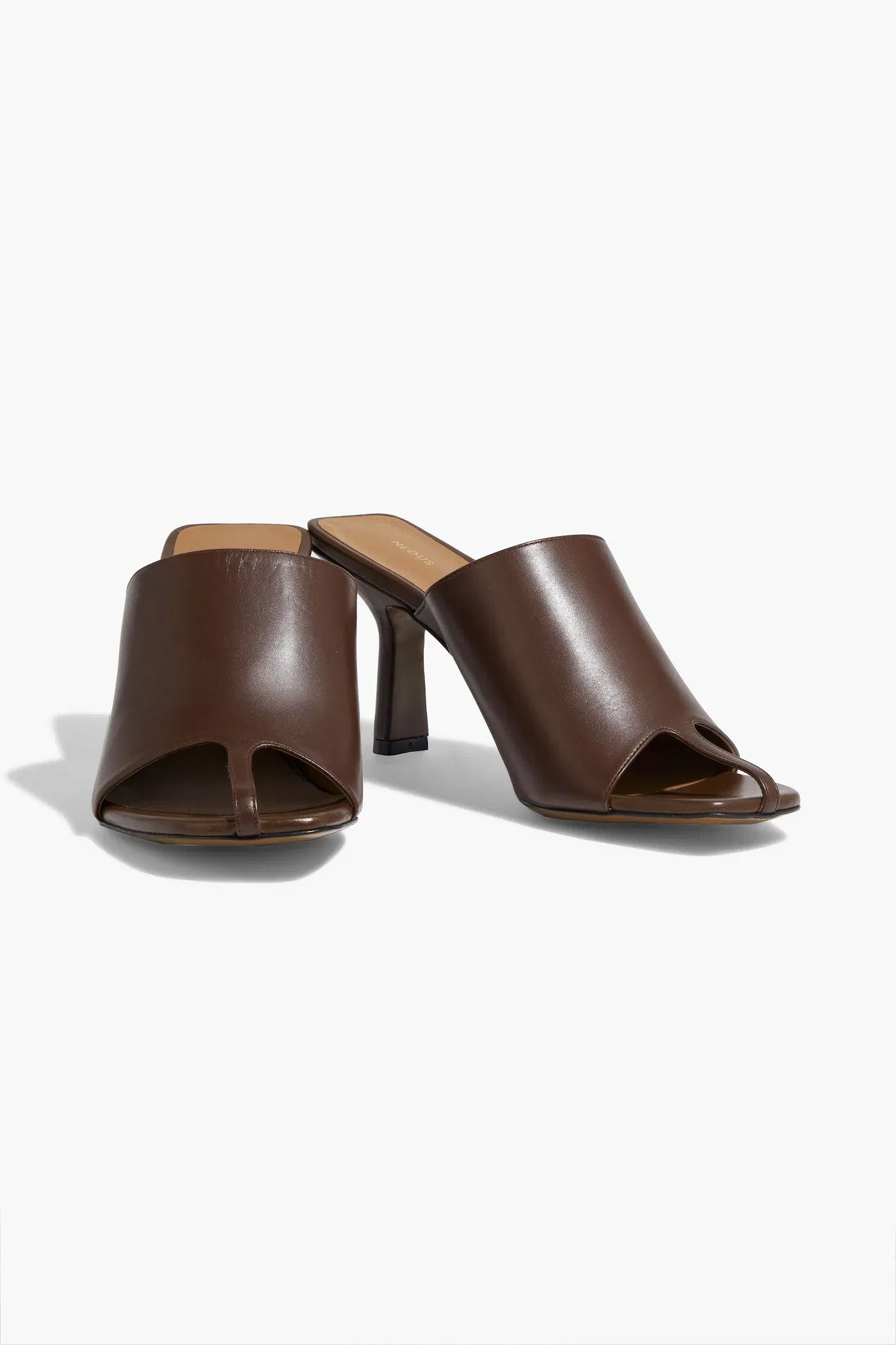 Neous Jumel 80 Leather Mules Chocolate Women's