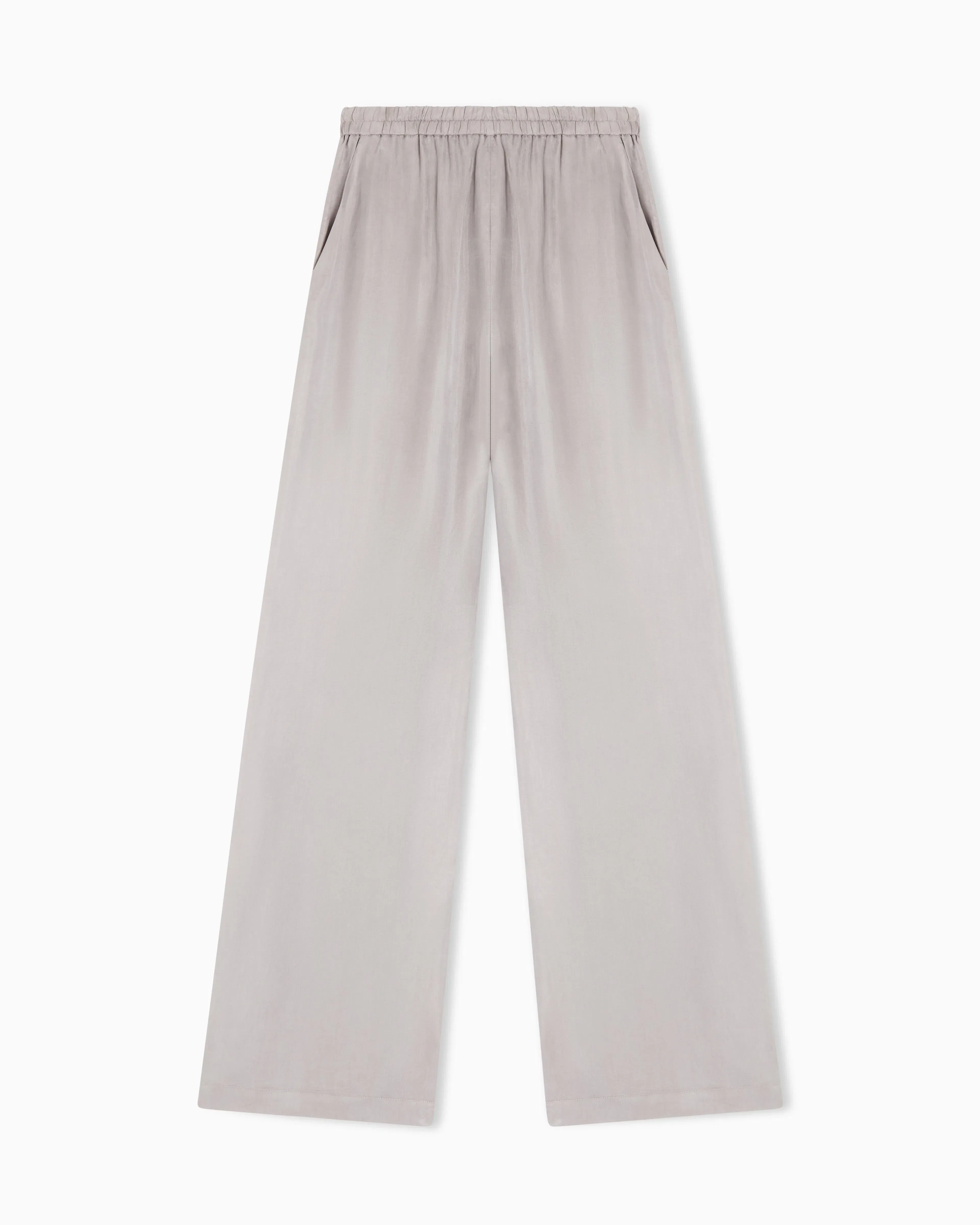 Emporio Armani Elasticated-waist trousers in flowing washed Lyocell