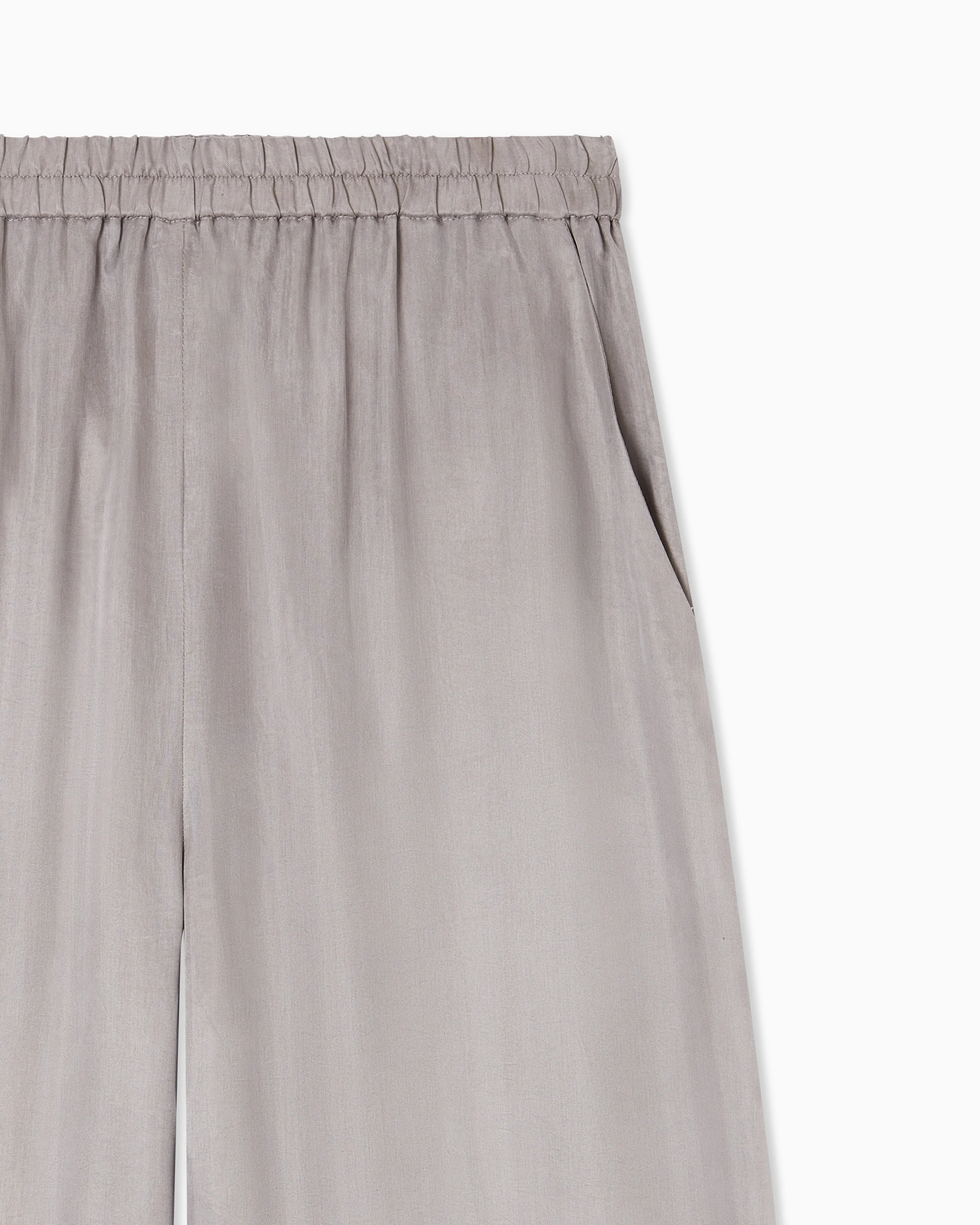 Emporio Armani Elasticated-waist trousers in flowing washed Lyocell