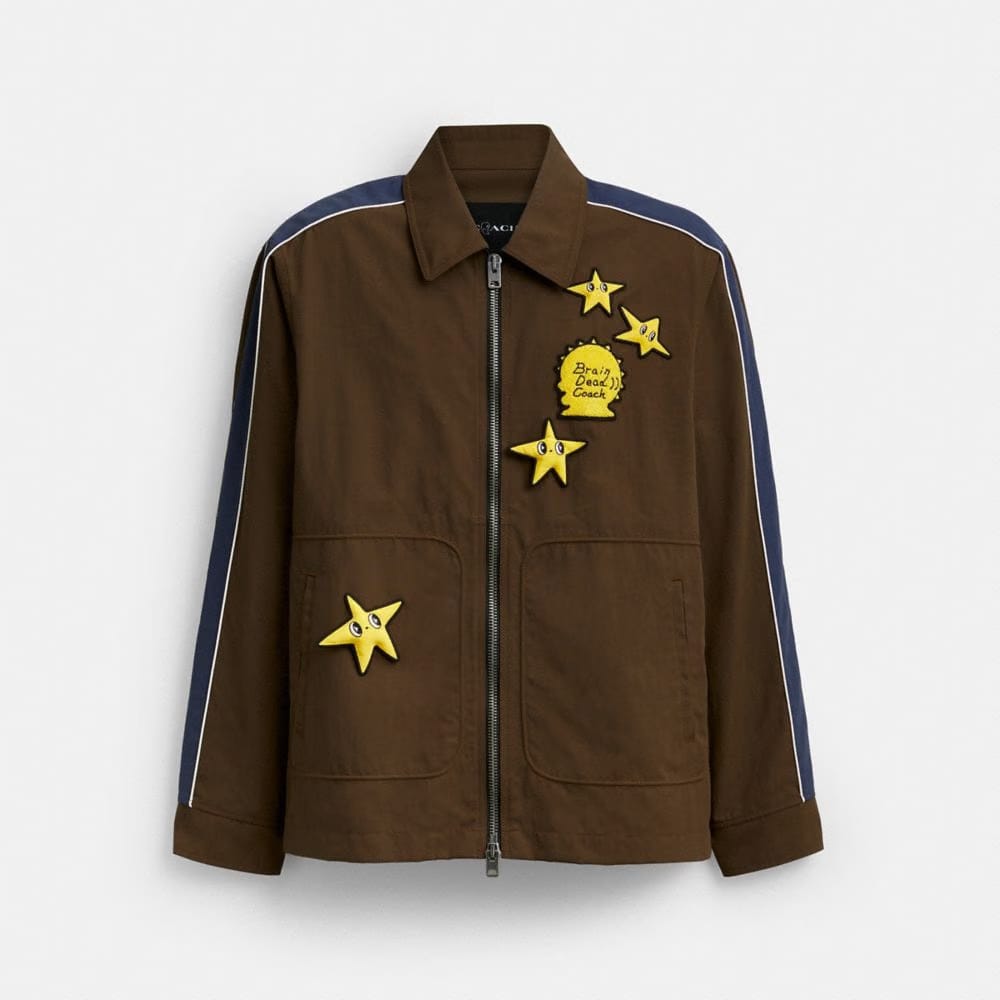 Coach Coach | Brain Dead Nylon Racer Jacket In Recycled Polyamide Brown
