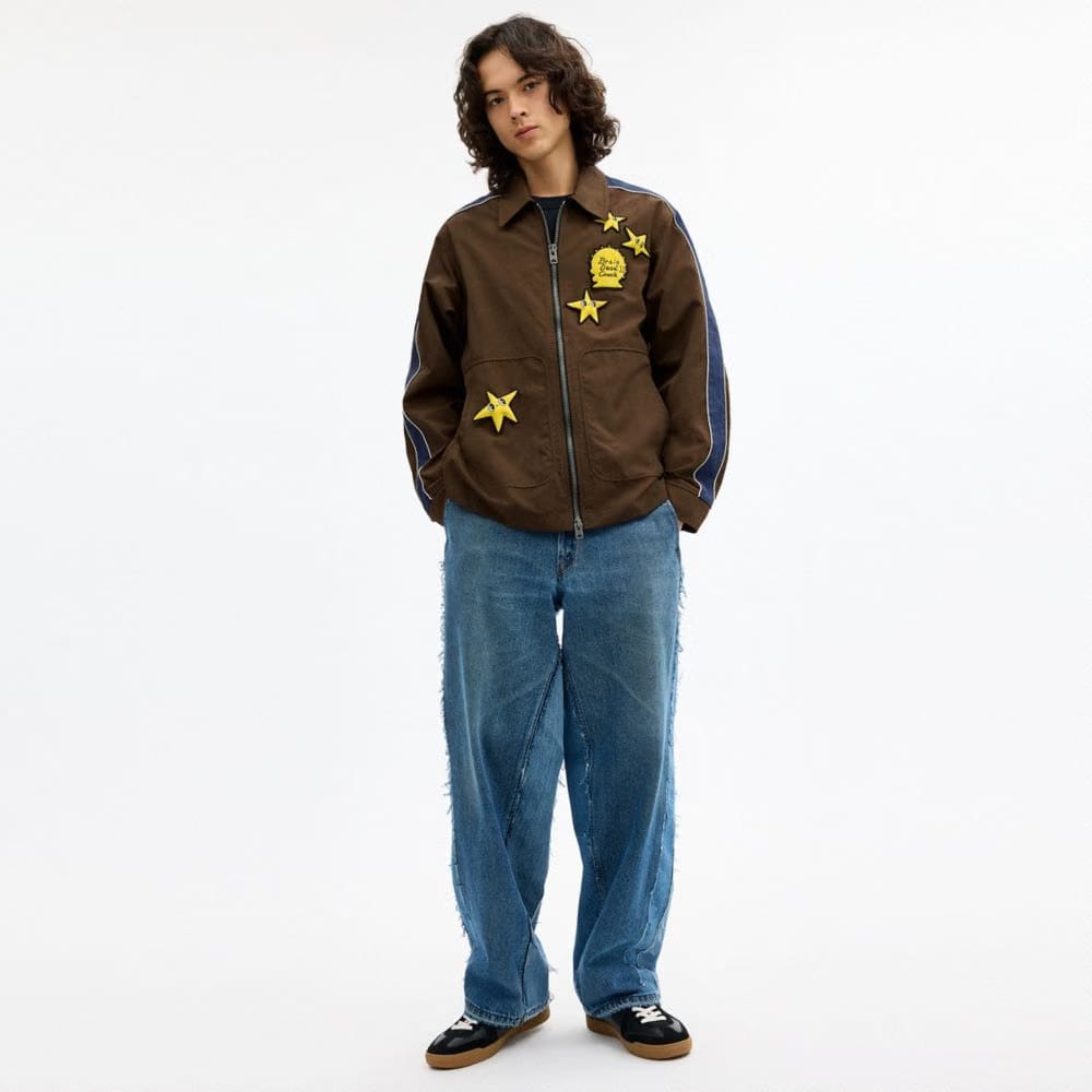Coach Coach | Brain Dead Nylon Racer Jacket In Recycled Polyamide Brown