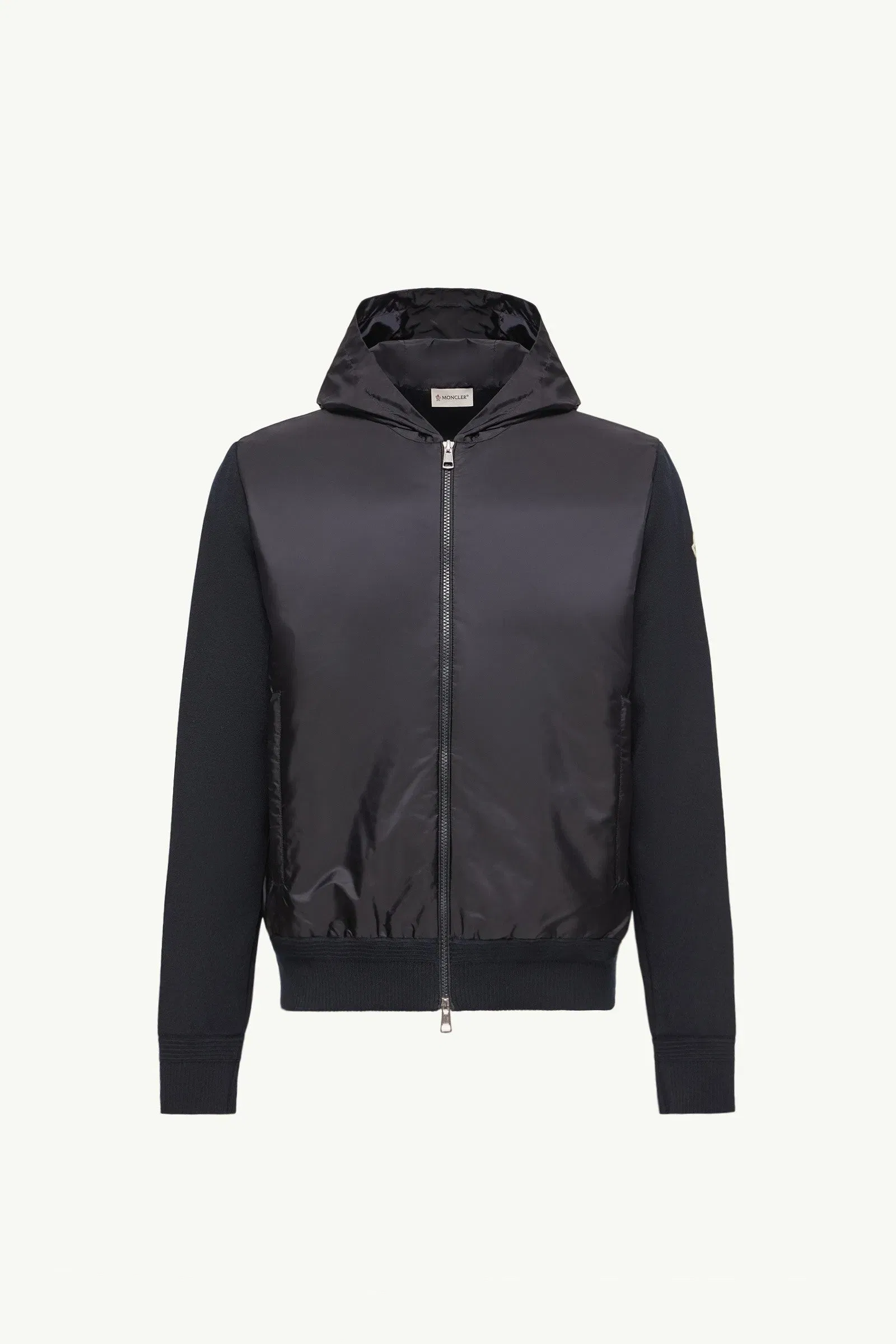 Moncler Cotton Blend Zip-Up Hoodie Navy Blue Navy Blue