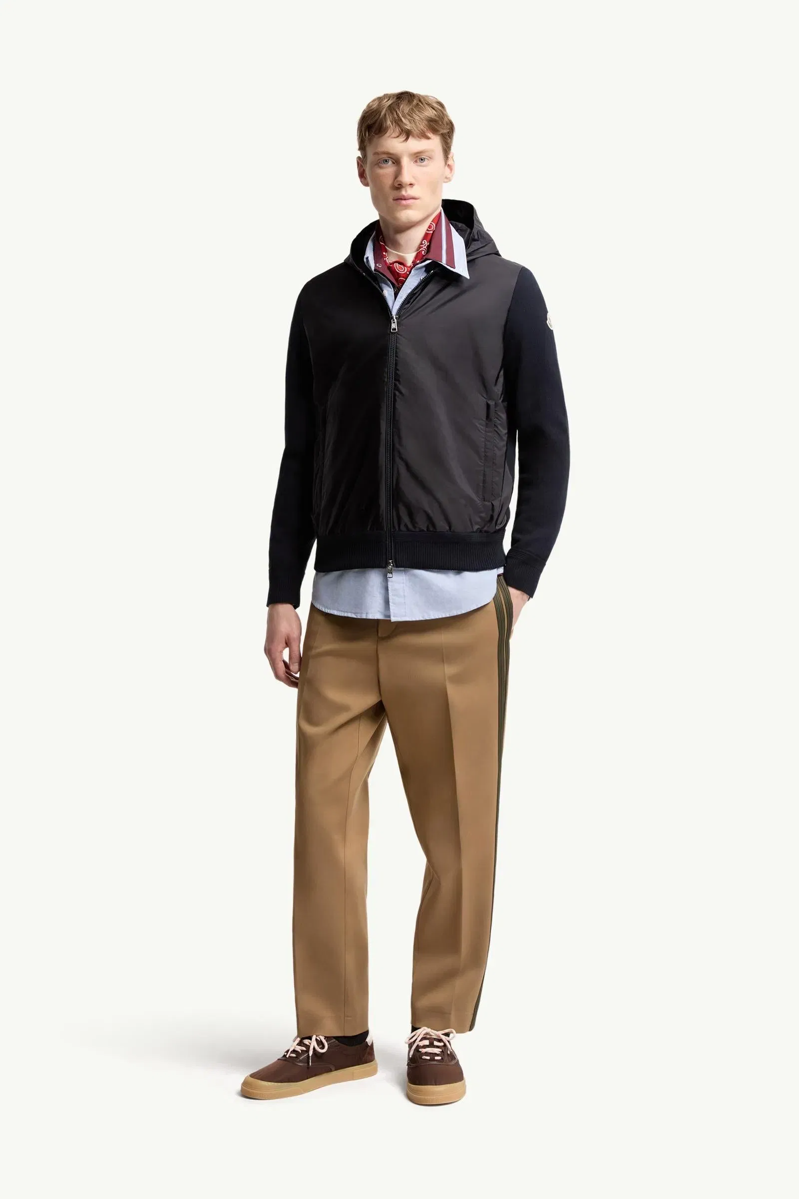 Moncler Cotton Blend Zip-Up Hoodie Navy Blue Navy Blue