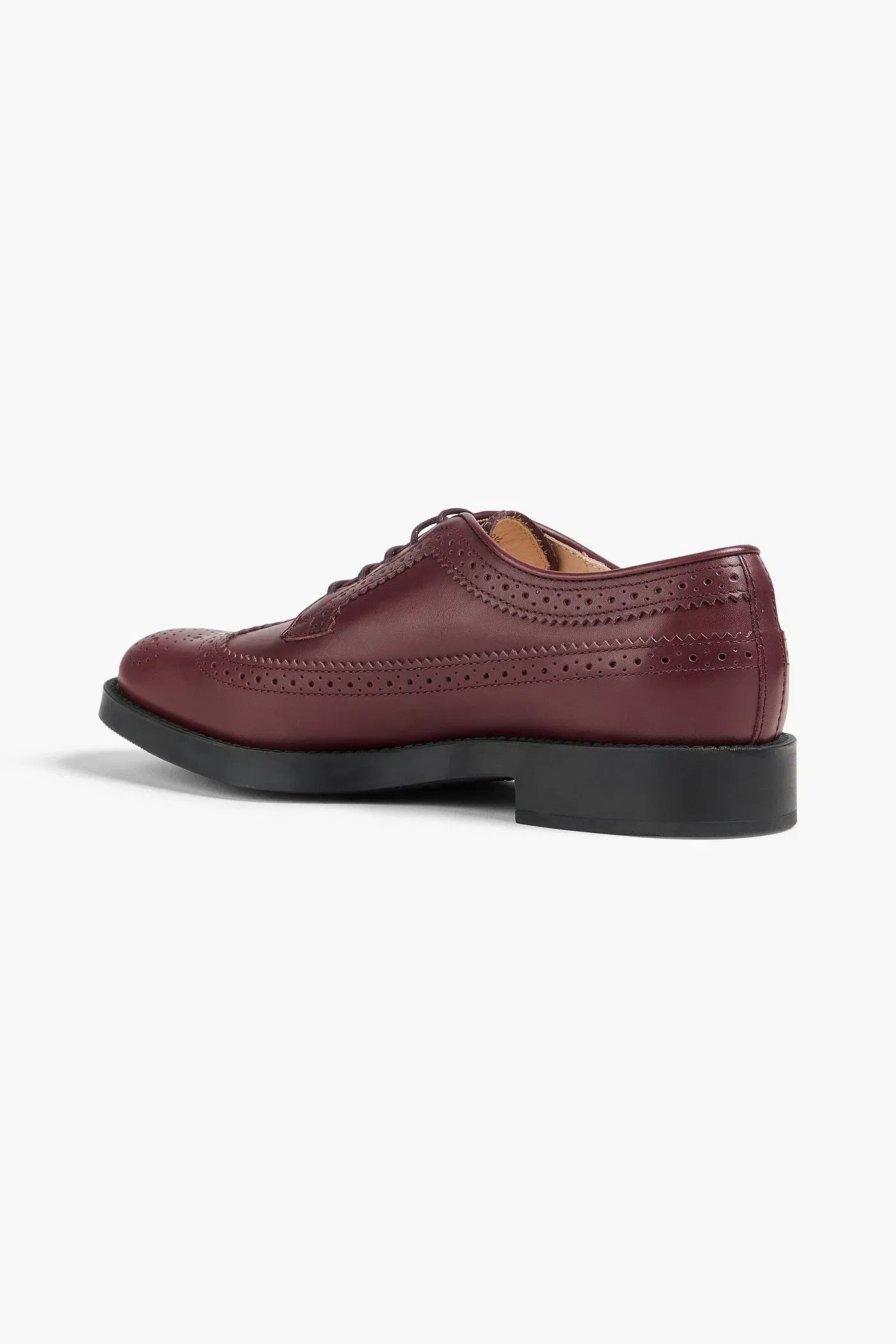 Tod's Perforated Leather Brogues Burgundy Women's