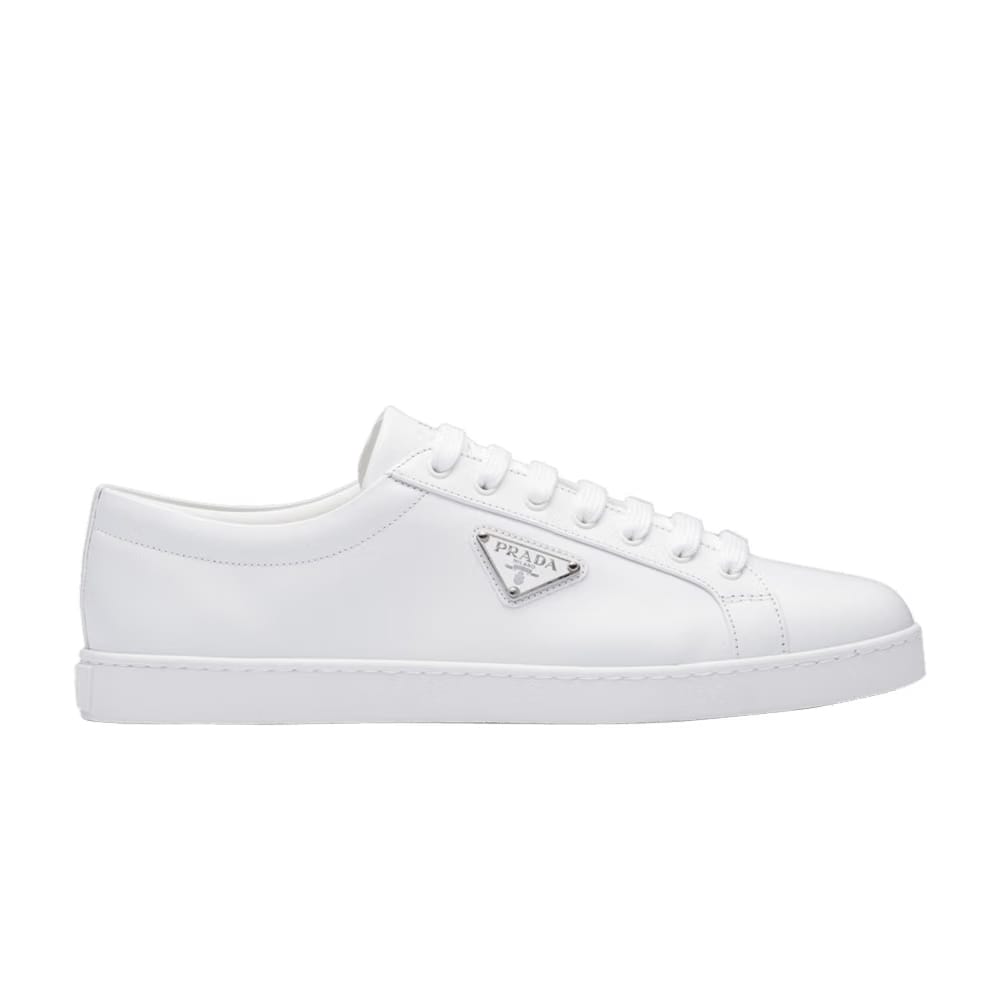 Prada Brushed Leather Sneaker White