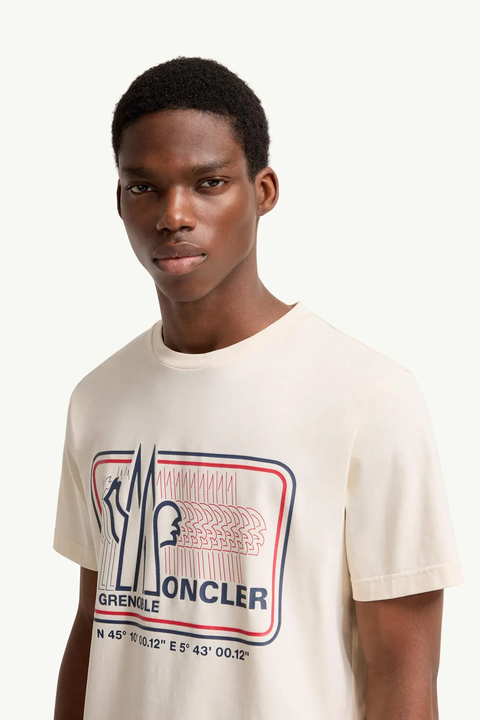Moncler Logo Cotton Blend T-Shirt White Ivory White Ivory