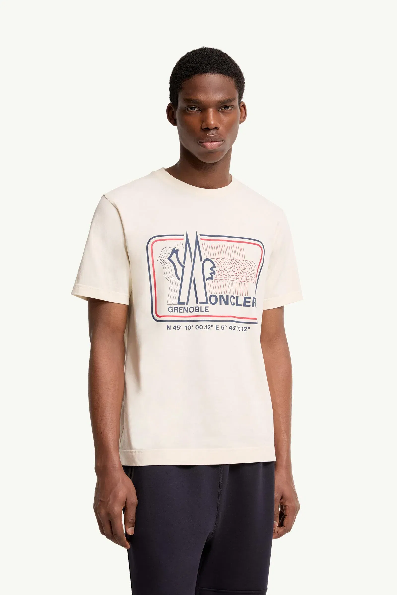 Moncler Logo Cotton Blend T-Shirt White Ivory White Ivory