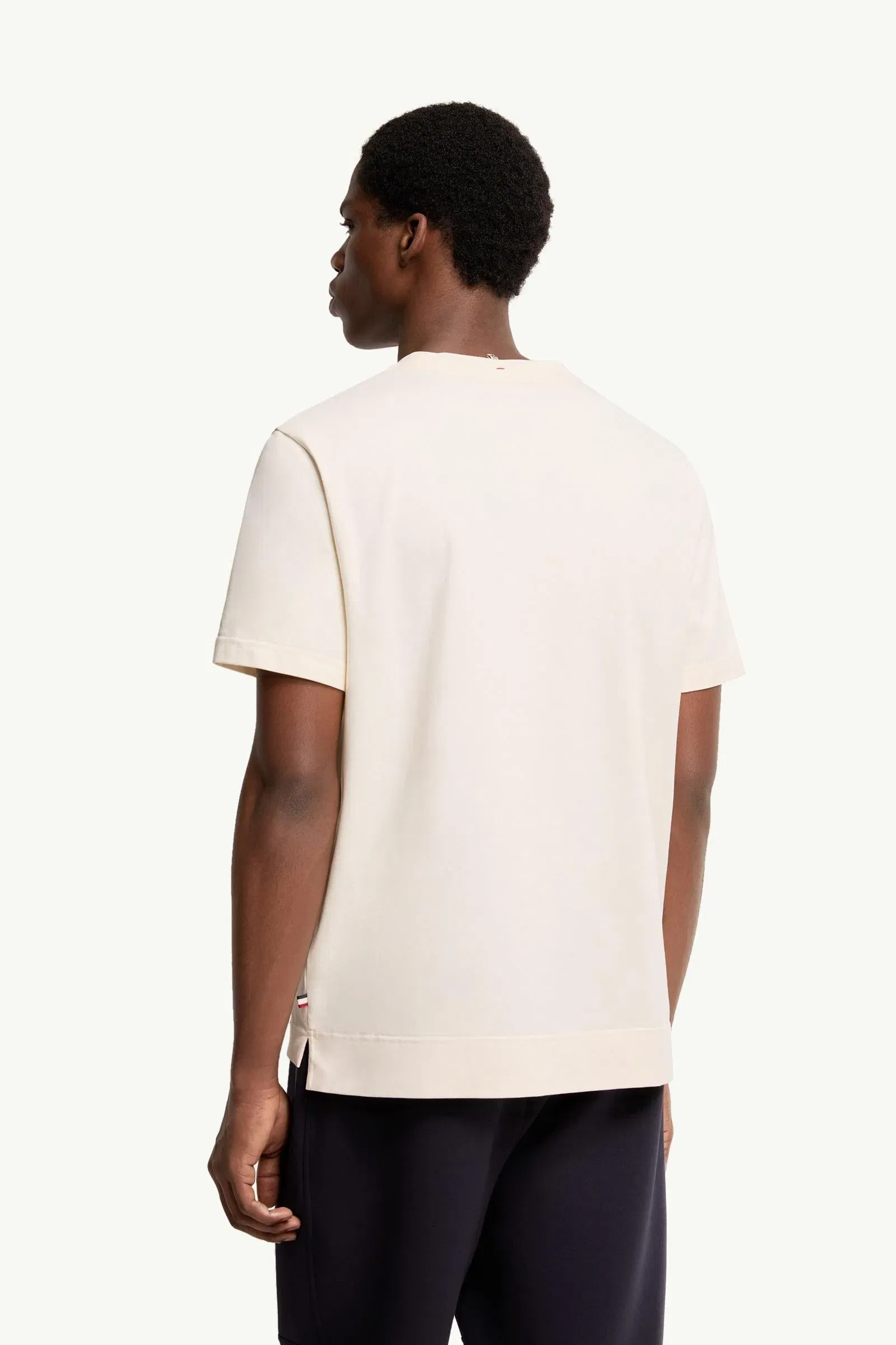 Moncler Logo Cotton Blend T-Shirt White Ivory White Ivory