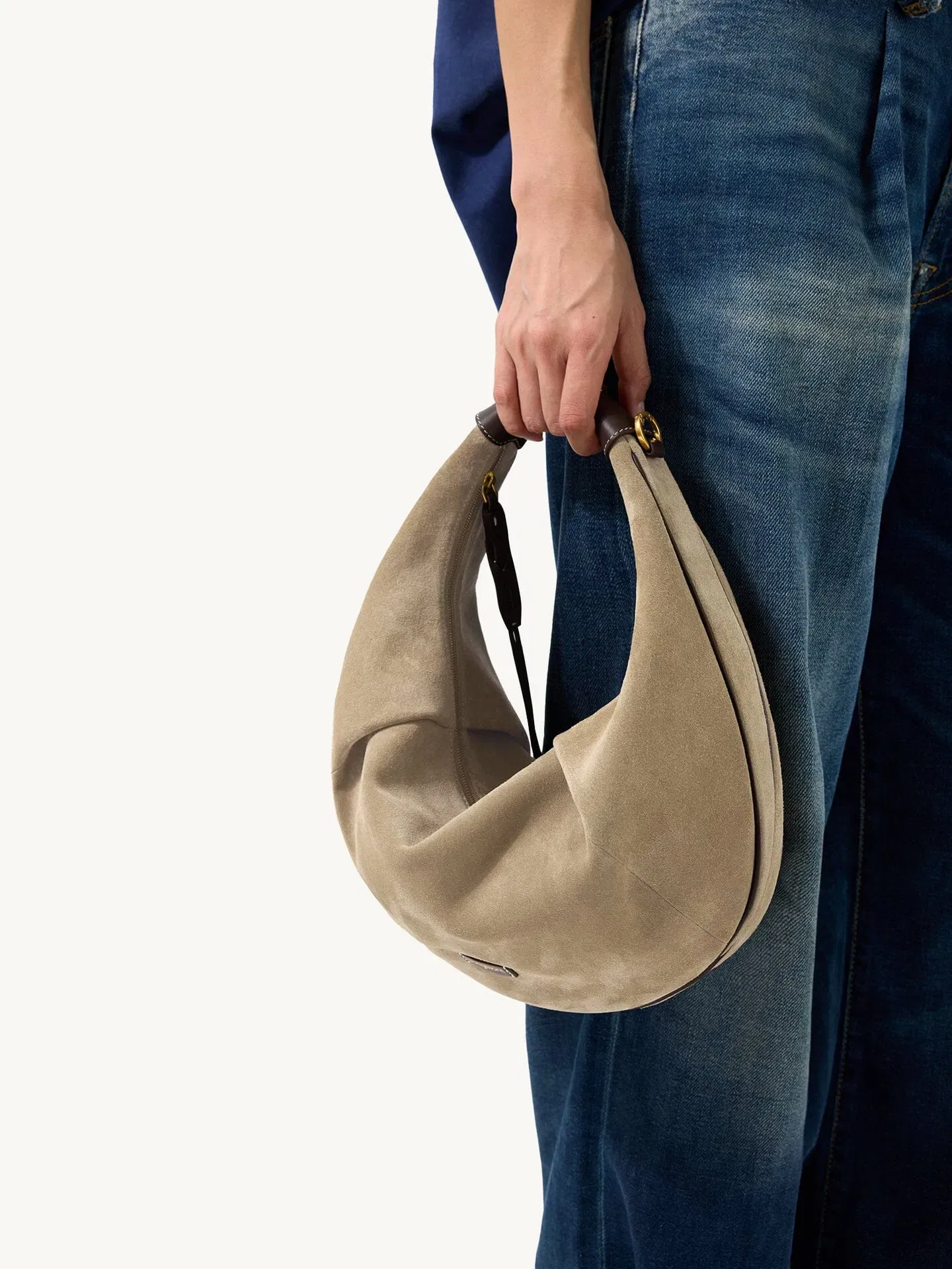 Songmont Large Luna Hobo Bag Dune Suede