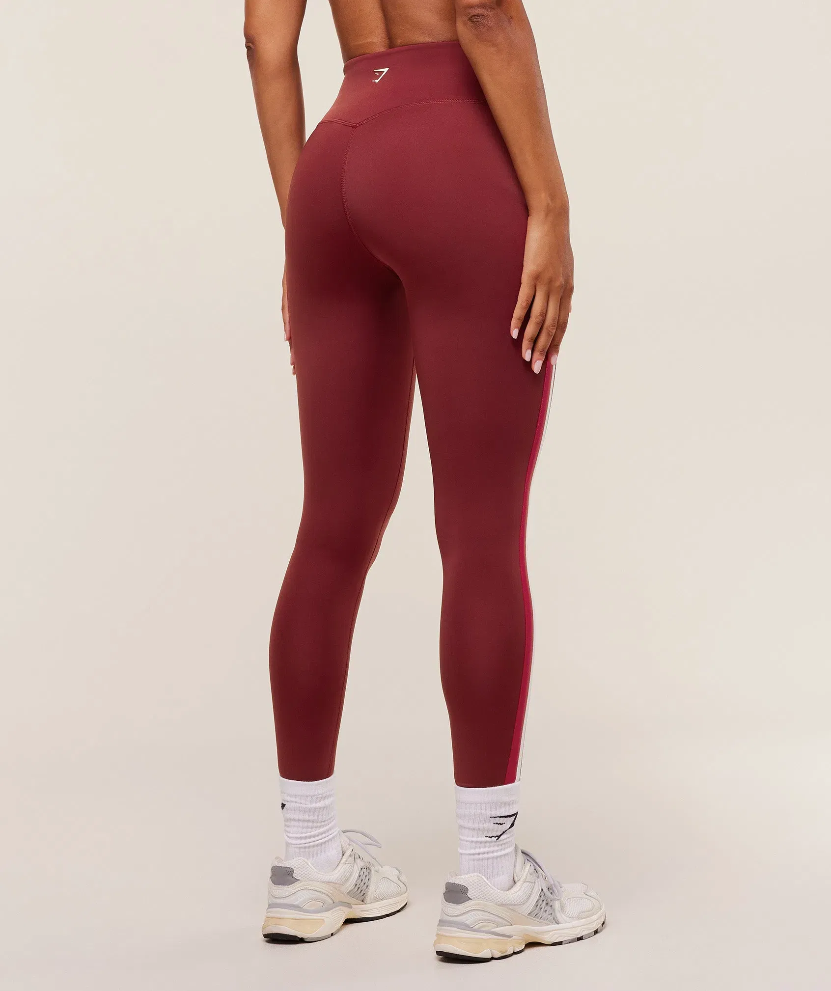 Women's Gymshark Piping Leggings Sets Red