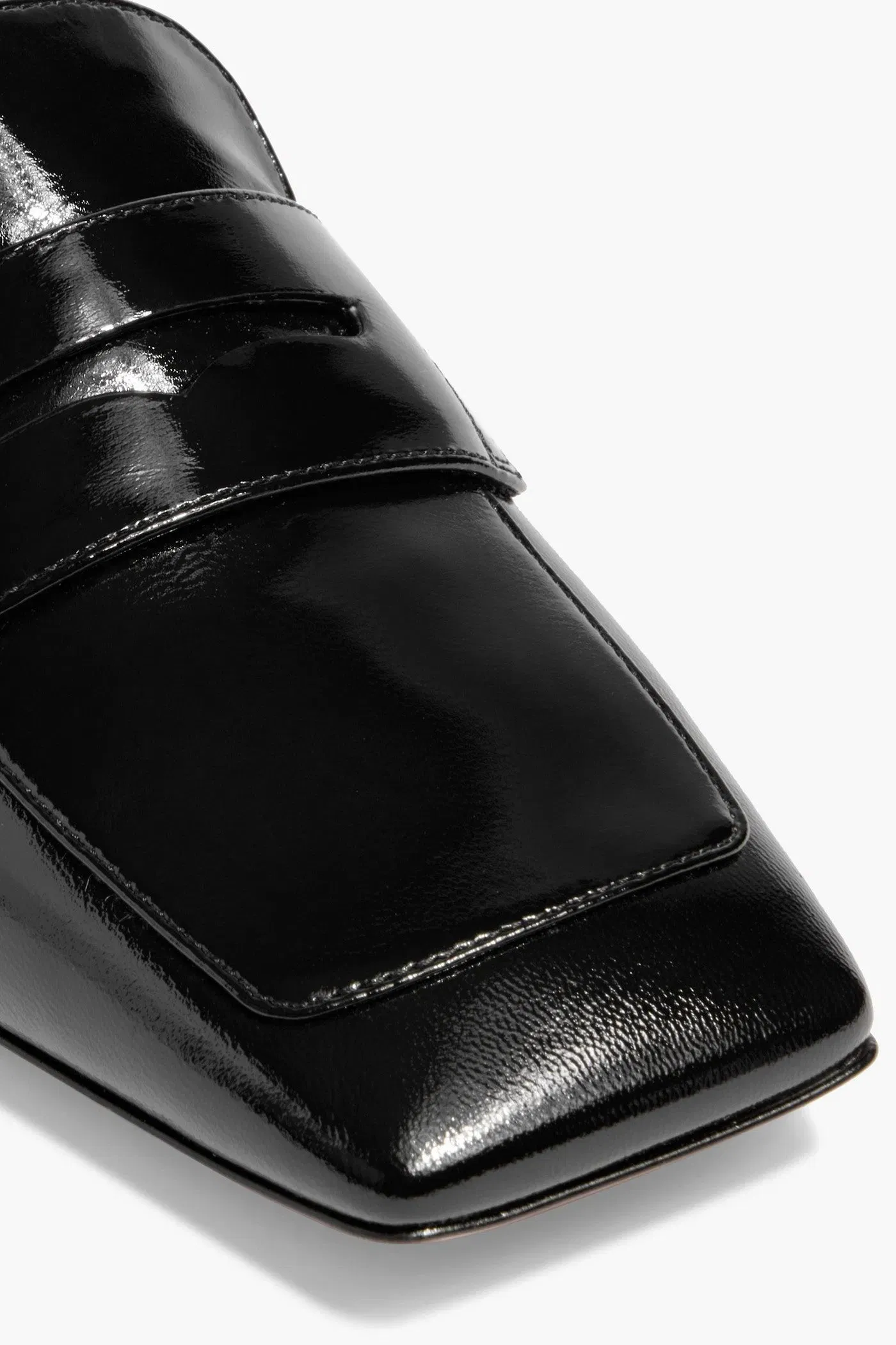 Gianvito Rossi Christina 05 Glossed-Leather Loafers Black Women's