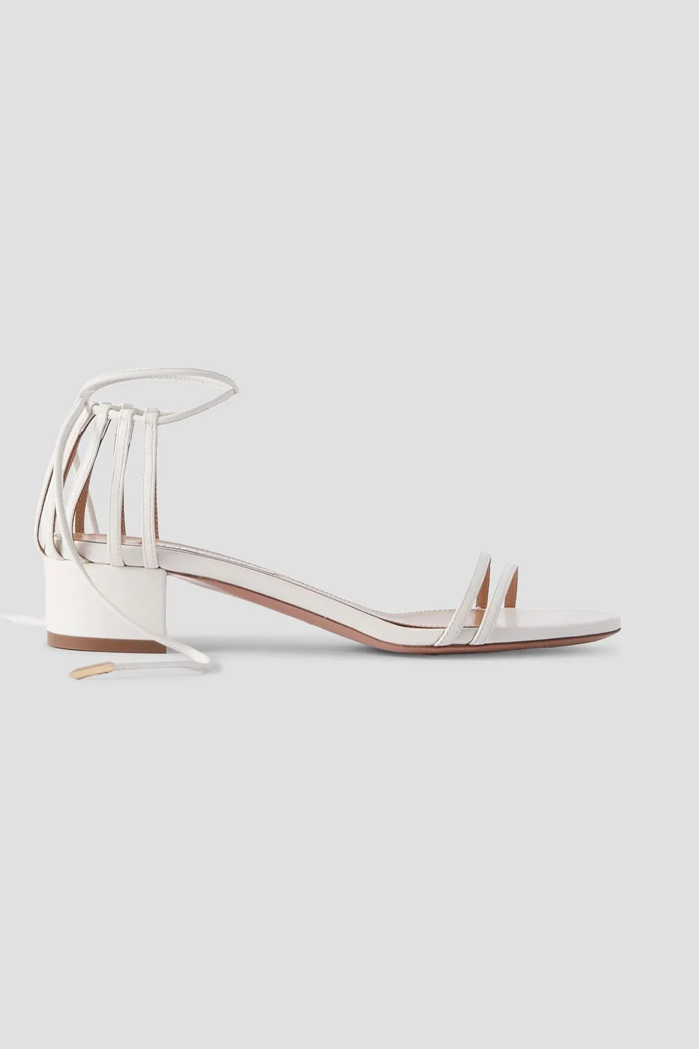 Aquazzura Straight To Heaven Leather Sandals White Women's