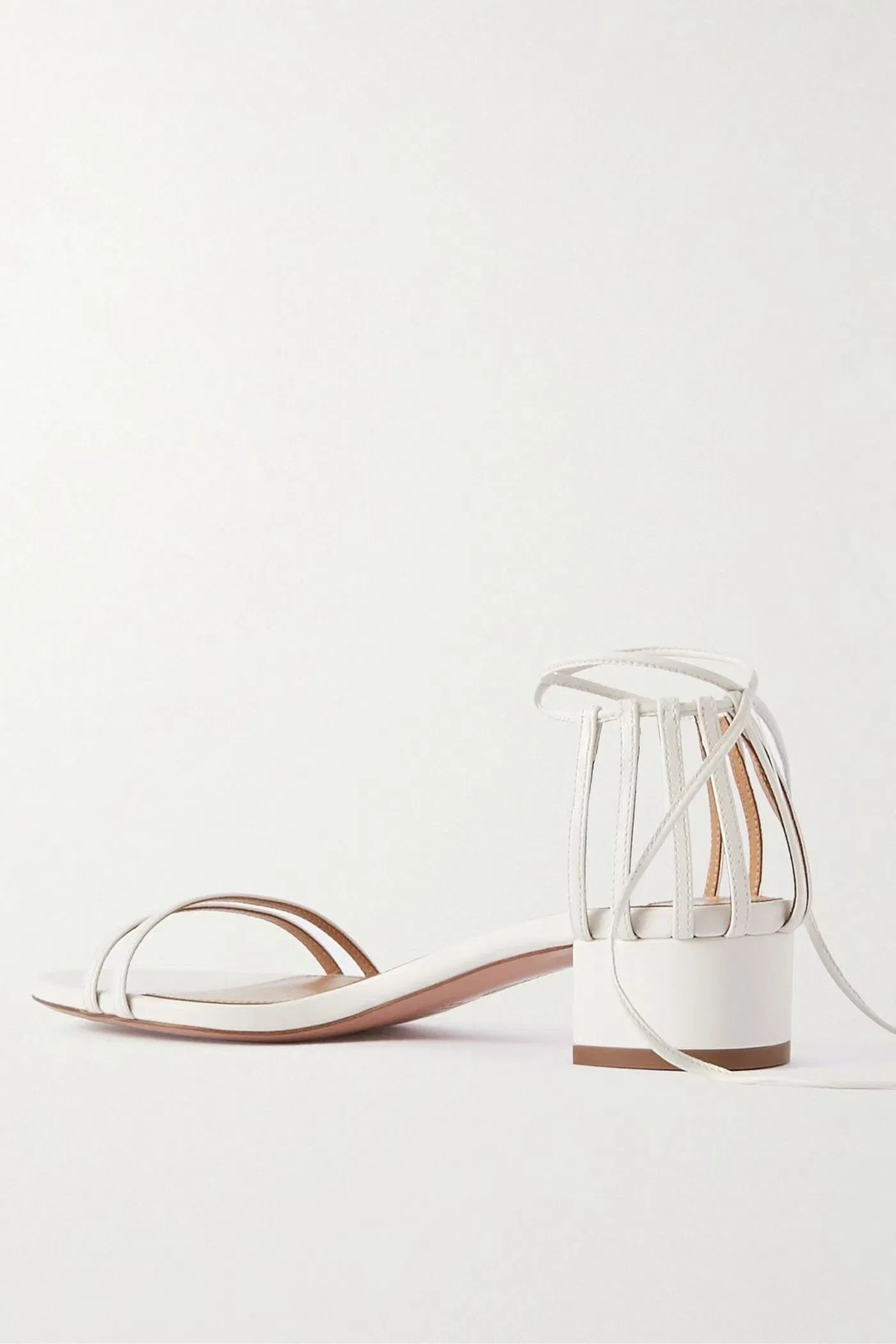 Aquazzura Straight To Heaven Leather Sandals White Women's