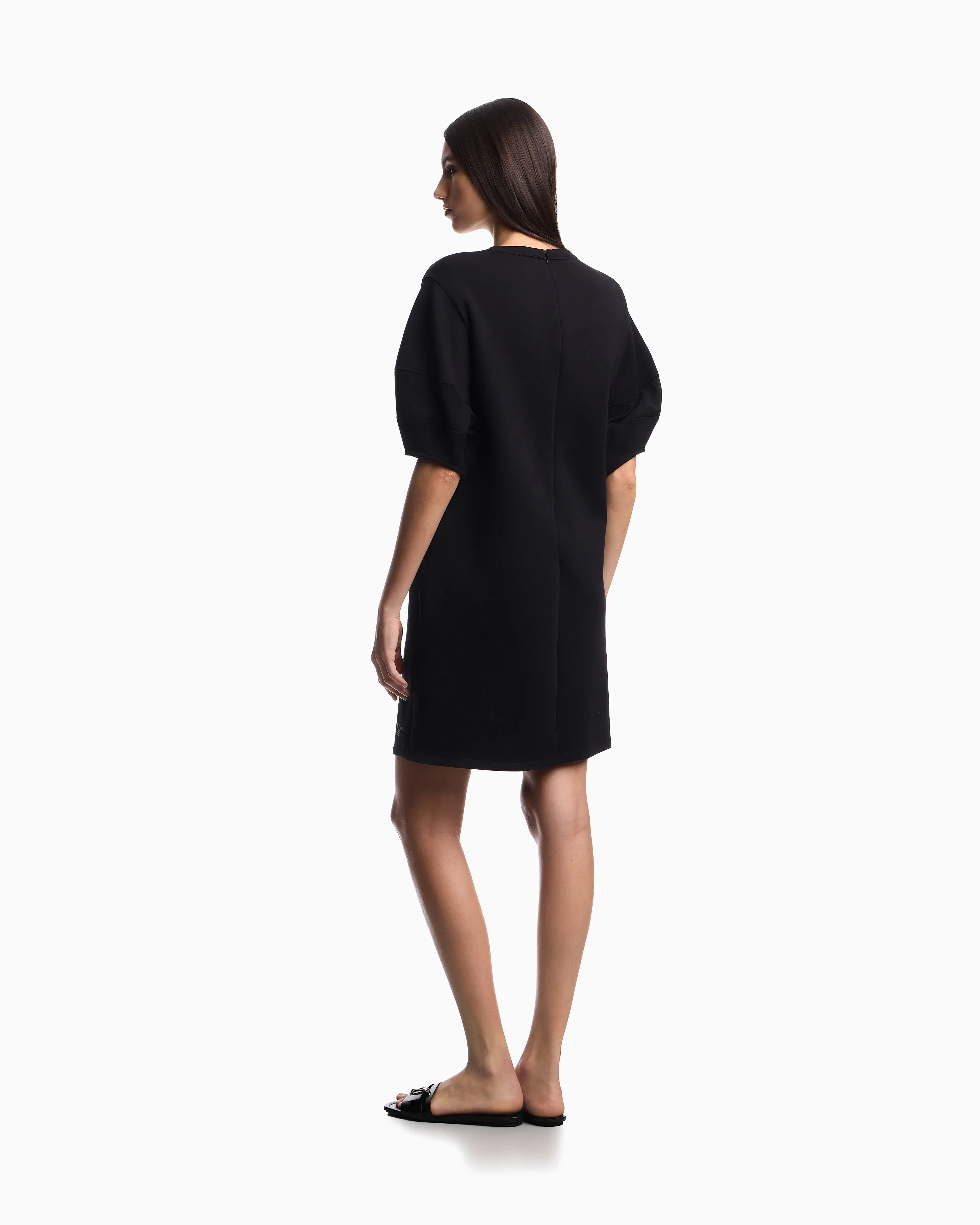 Emporio Armani Stretch double jersey dress with rayon insert